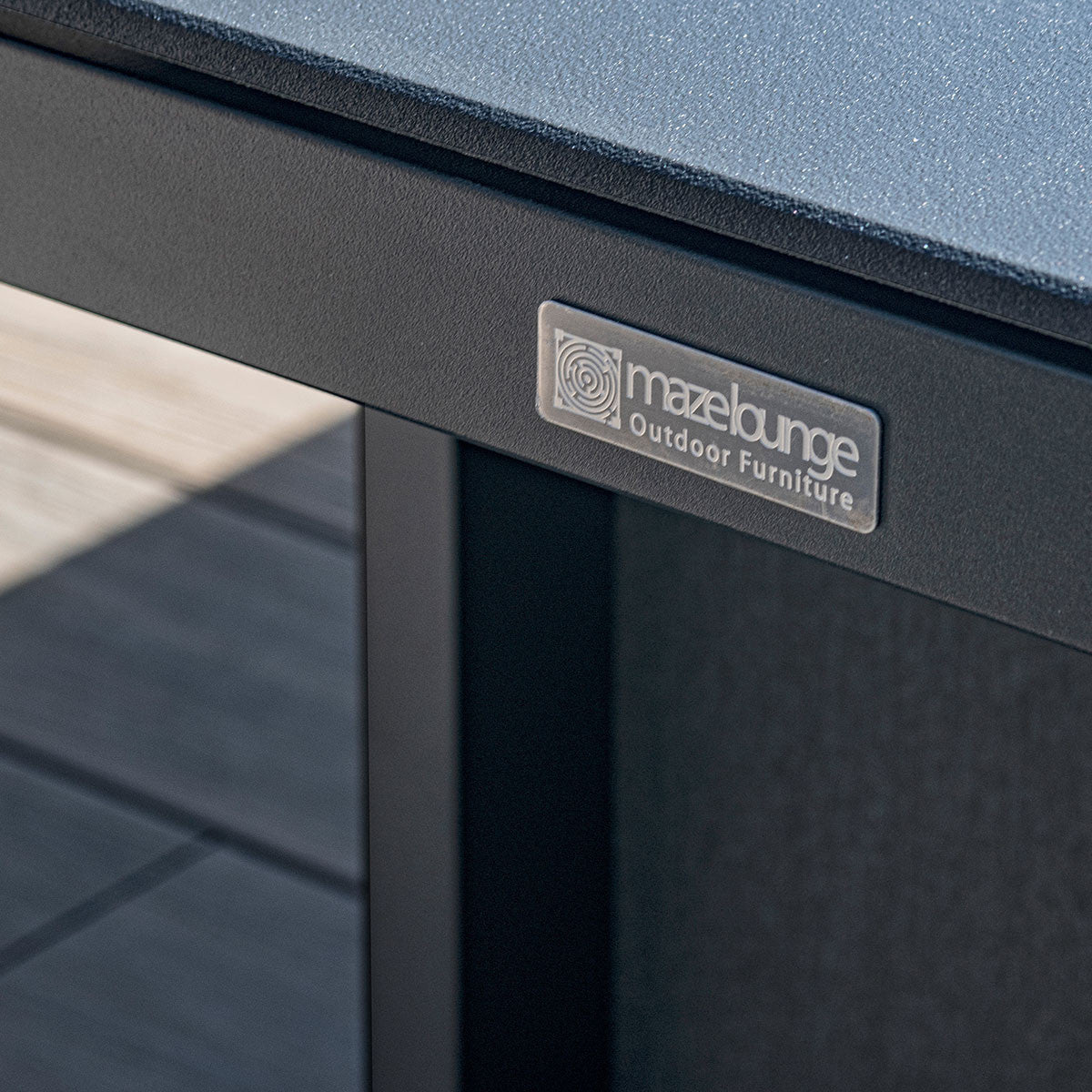 Maze Pulse Flanelle Grey Outdoor Sofa Dining Set with Rising Table | 6 Seater