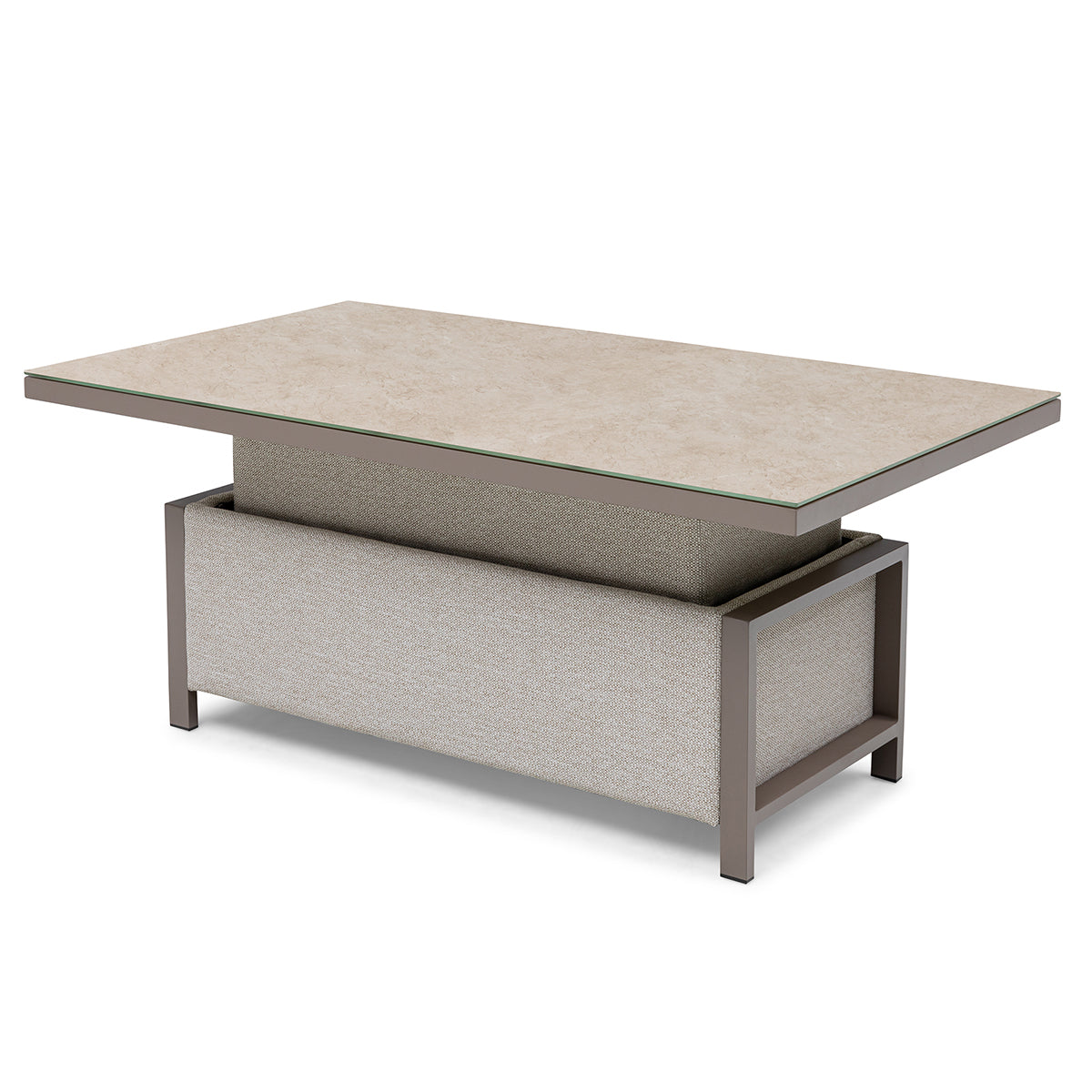 Pulse Rectangular Corner Dining Set with Rising Table - Latte