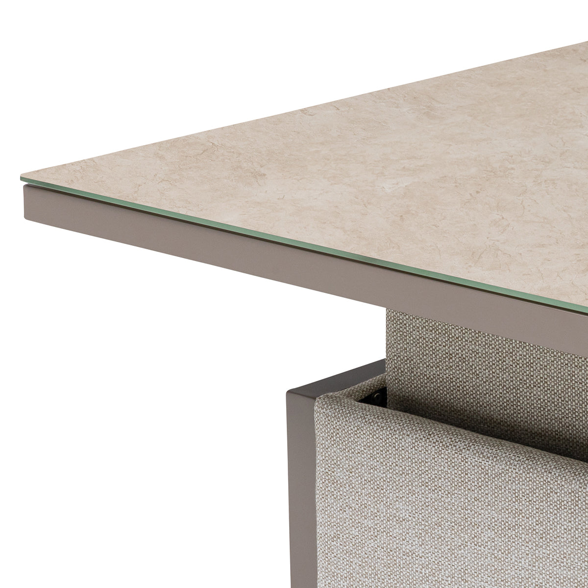 Pulse Square Corner Dining Set with Rising Table - Latte
