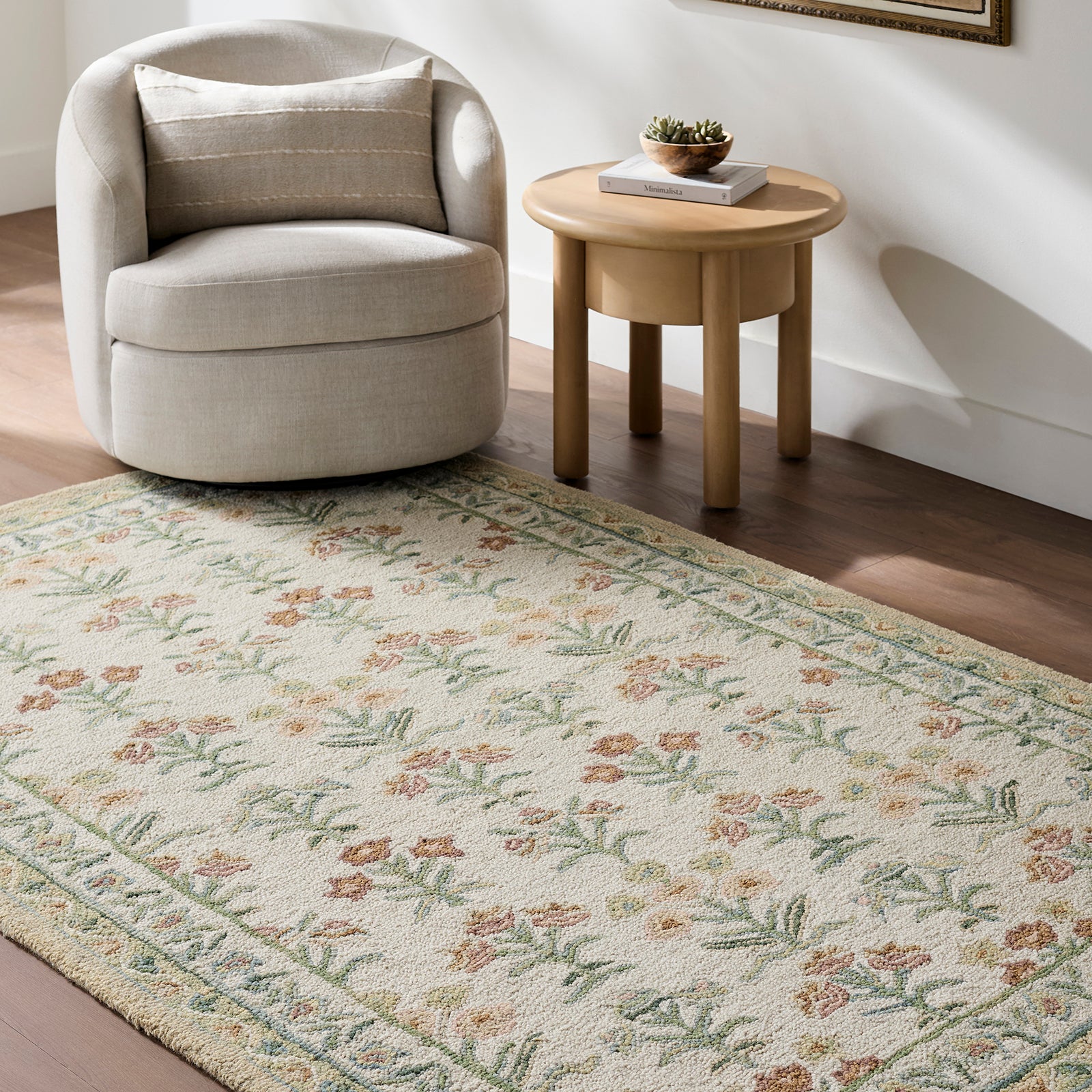 Fairfax Global Wool Global Green & Ivory Rug 153x219cm - room setting