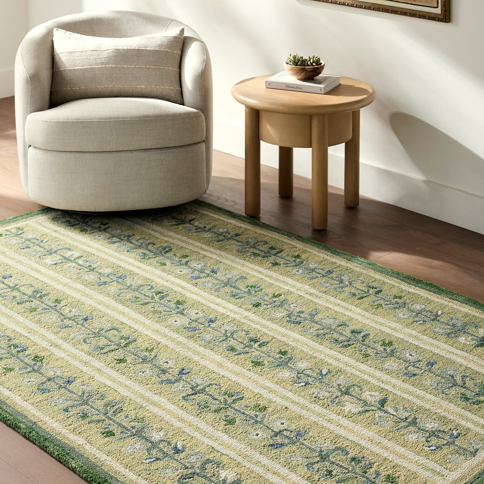 Fairfax Global Wool Global Green & Emerald Rug 153x219cm - room setting