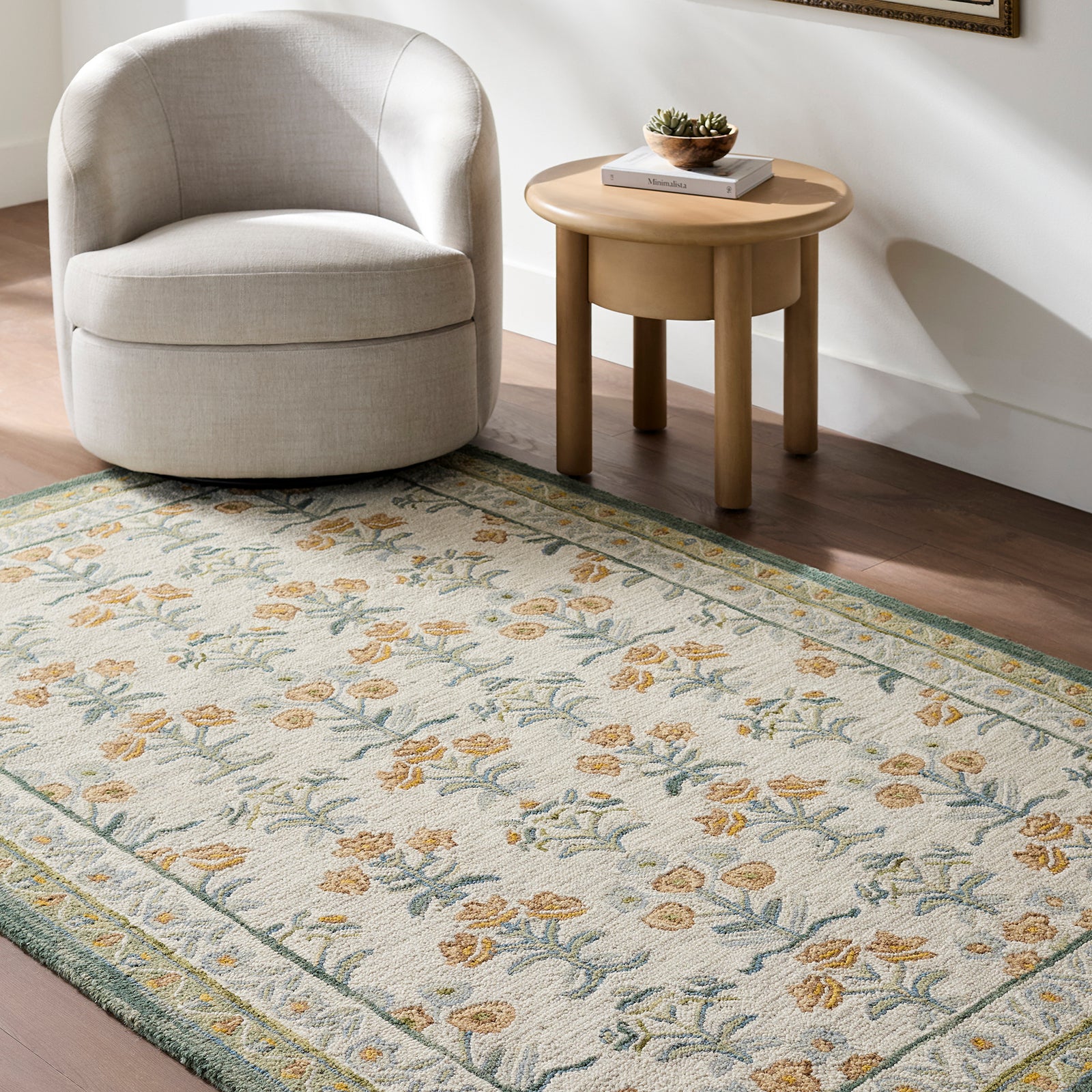 Fairfax Global Wool Global Yellow & Sage Rug 153x219cm - room setting