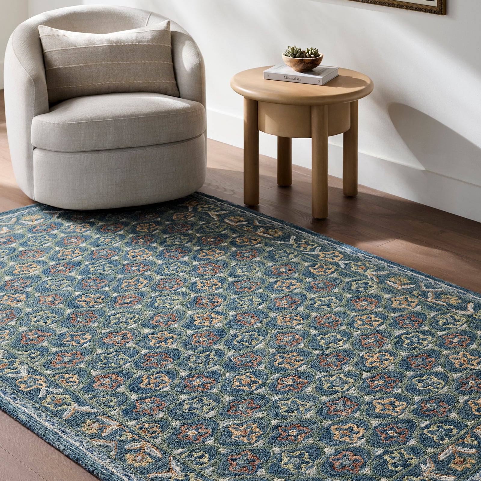 Fairfax Global Wool Global Blue & Cerulean Rug 153x219cm - room setting