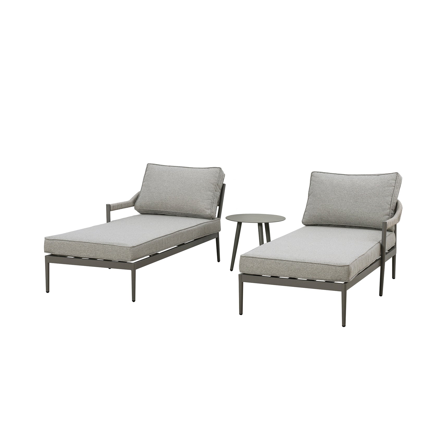 Florence Grey Cool Linen Double Sunlounger Set