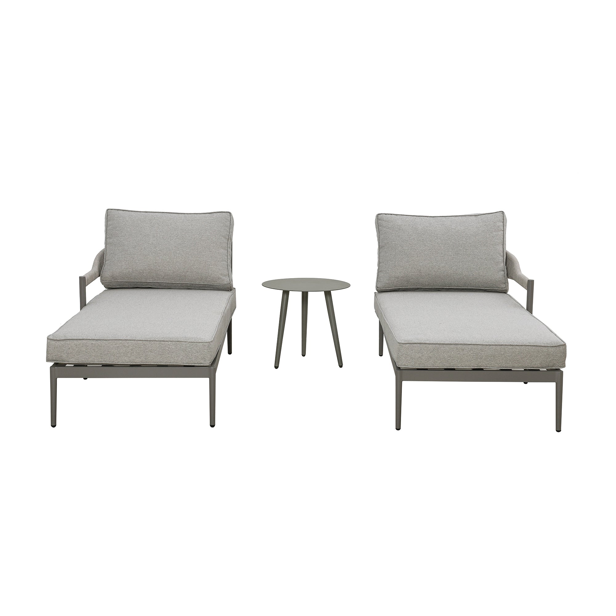 Florence Grey Cool Linen Double Sunlounger Set