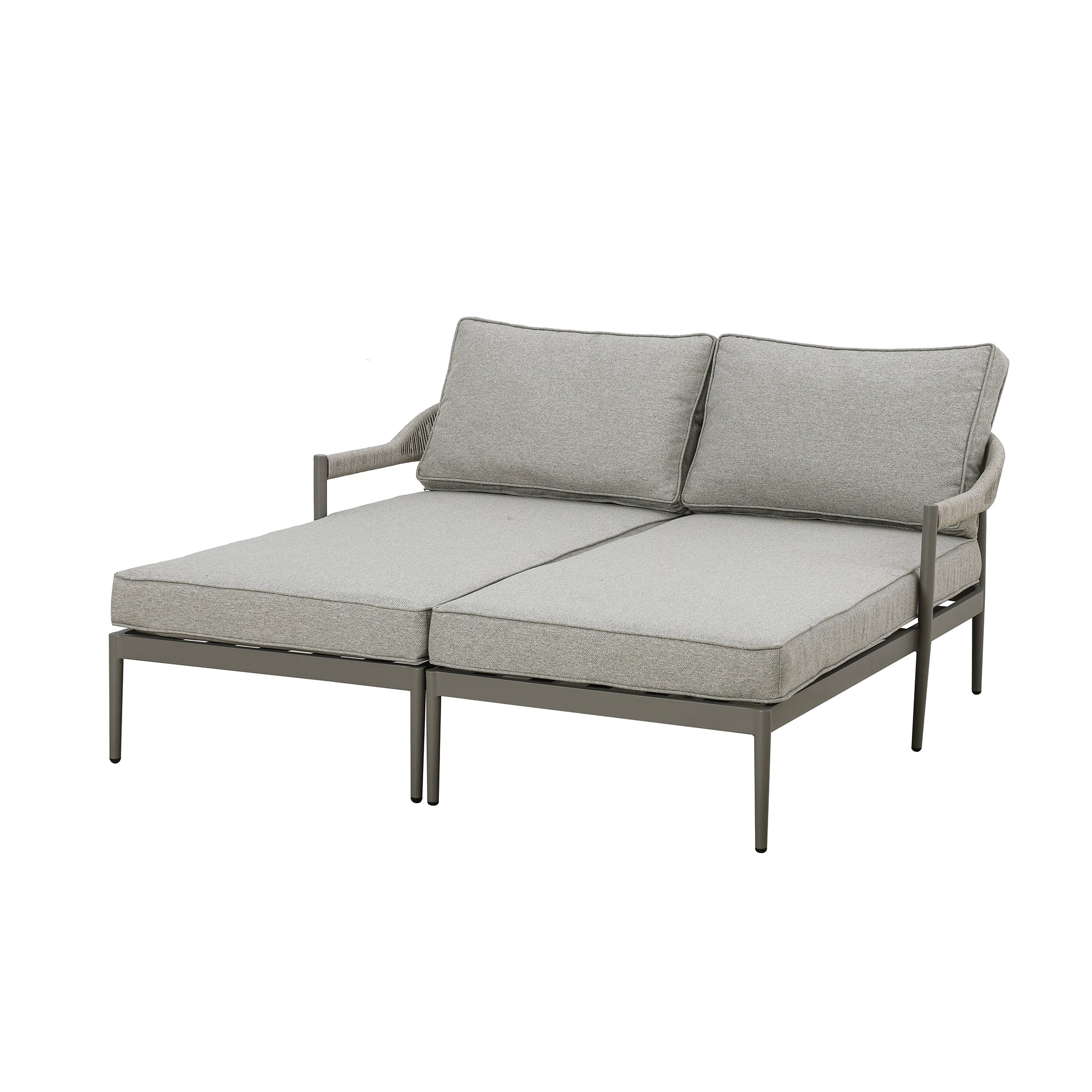 Florence Grey Cool Linen Double Sunlounger Set