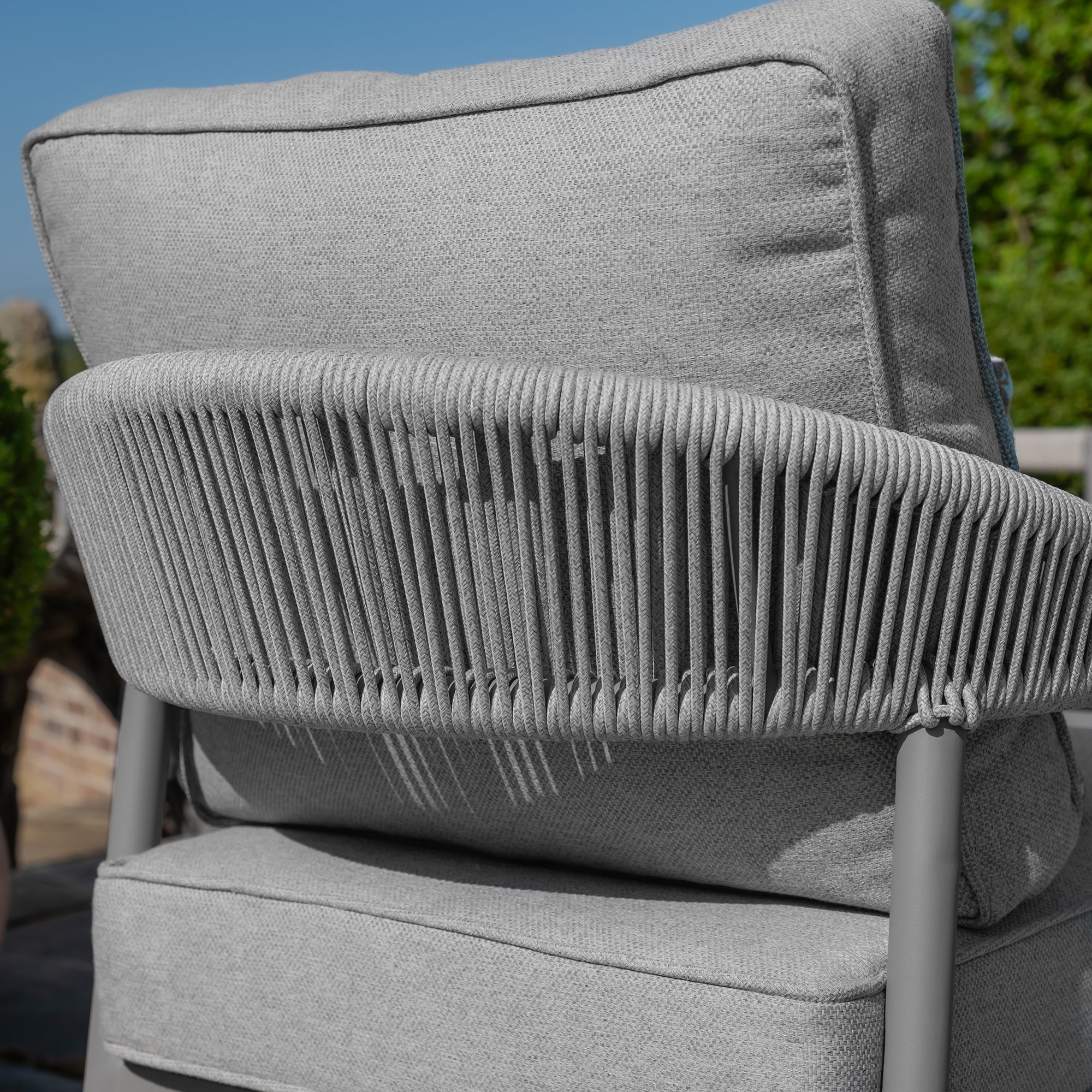 Florence Grey Cool Linen Outdoor Sofa Set | 3 Seater