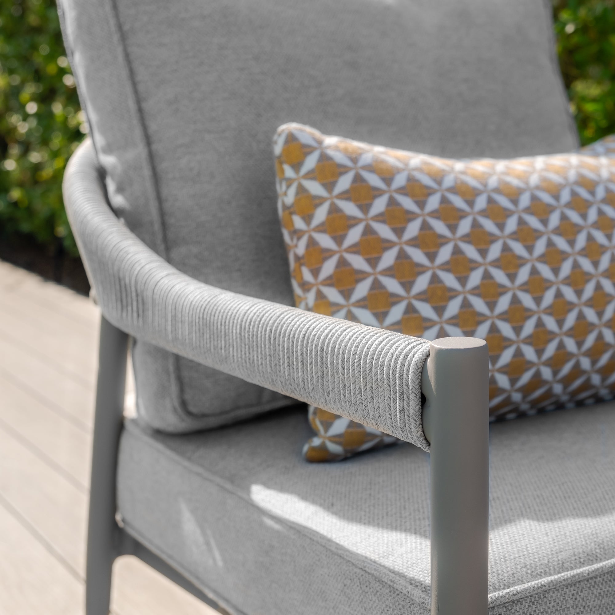 Florence Grey Cool Linen Outdoor Sofa Set | 3 Seater