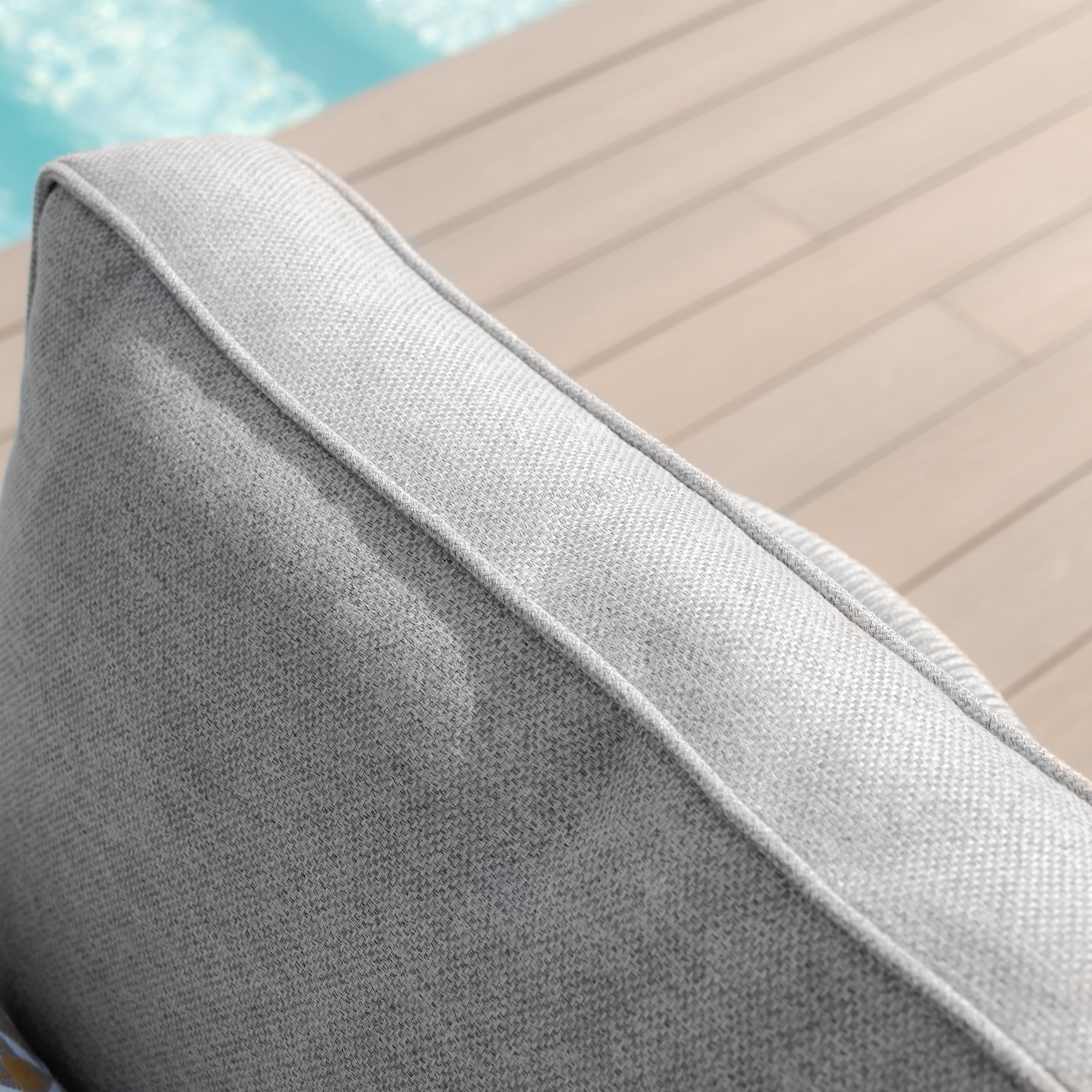 Florence Grey Cool Linen Outdoor Sofa Set | 3 Seater