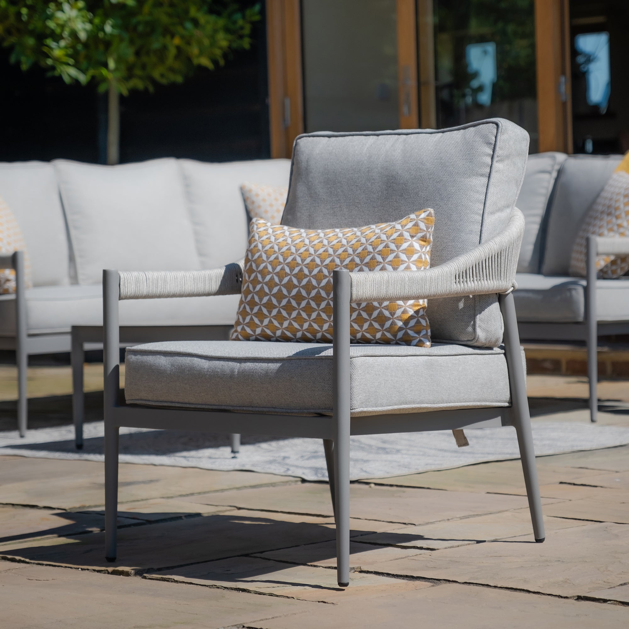 Florence Large Corner Sofa Set with Armchair Set of 2 - Cool Linen