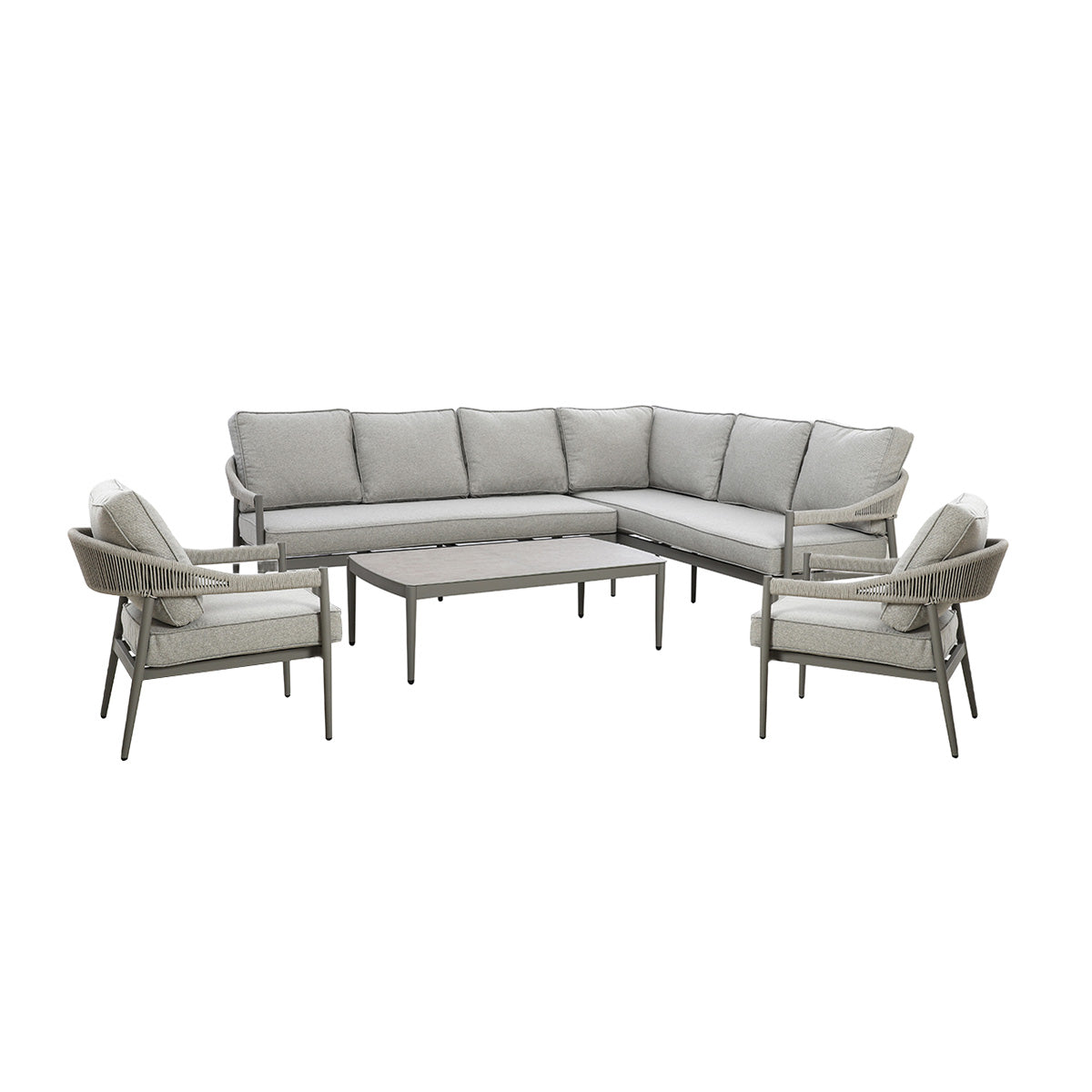 Florence Large Corner Sofa Set with Armchair Set of 2 - Cool Linen