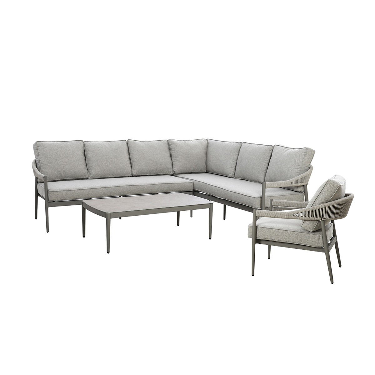 Florence Large Corner Sofa Set with Armchair - Cool Linen