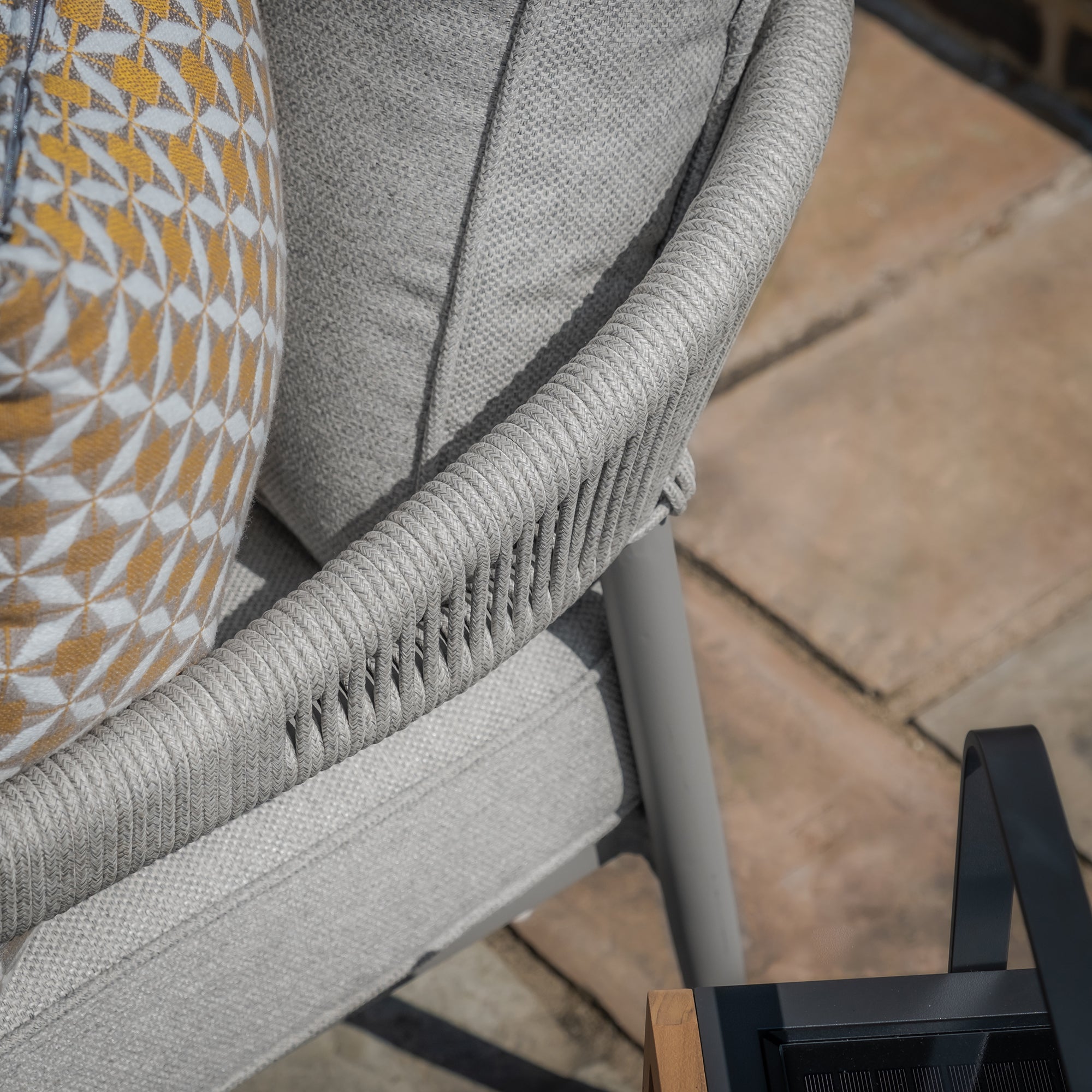 Florence Grey Cool Linen Outdoor Corner Sofa Set Large