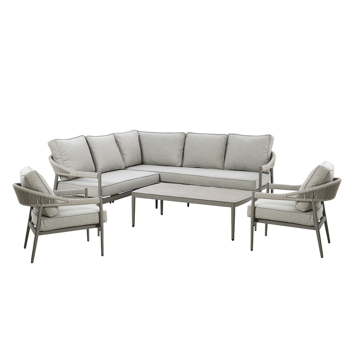 Florence Small Corner Sofa Set with Armchair Set of 2 - Cool Linen
