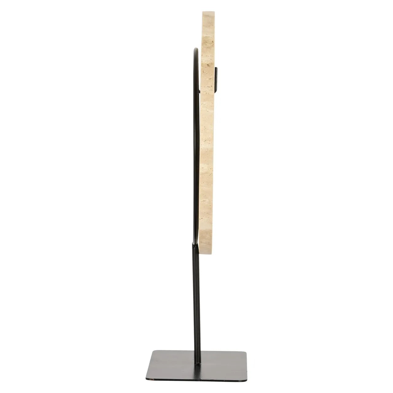 Richmond Interiors Manou Beige Travertine Donut Ornament Stand Small