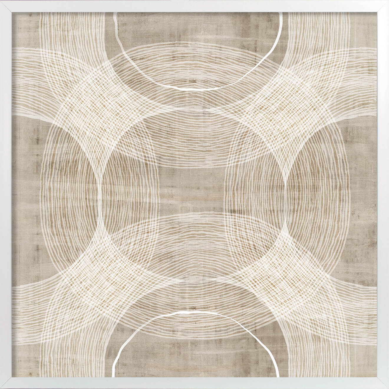 Organic Circles II - Framed Wall Art - 63x63cm
