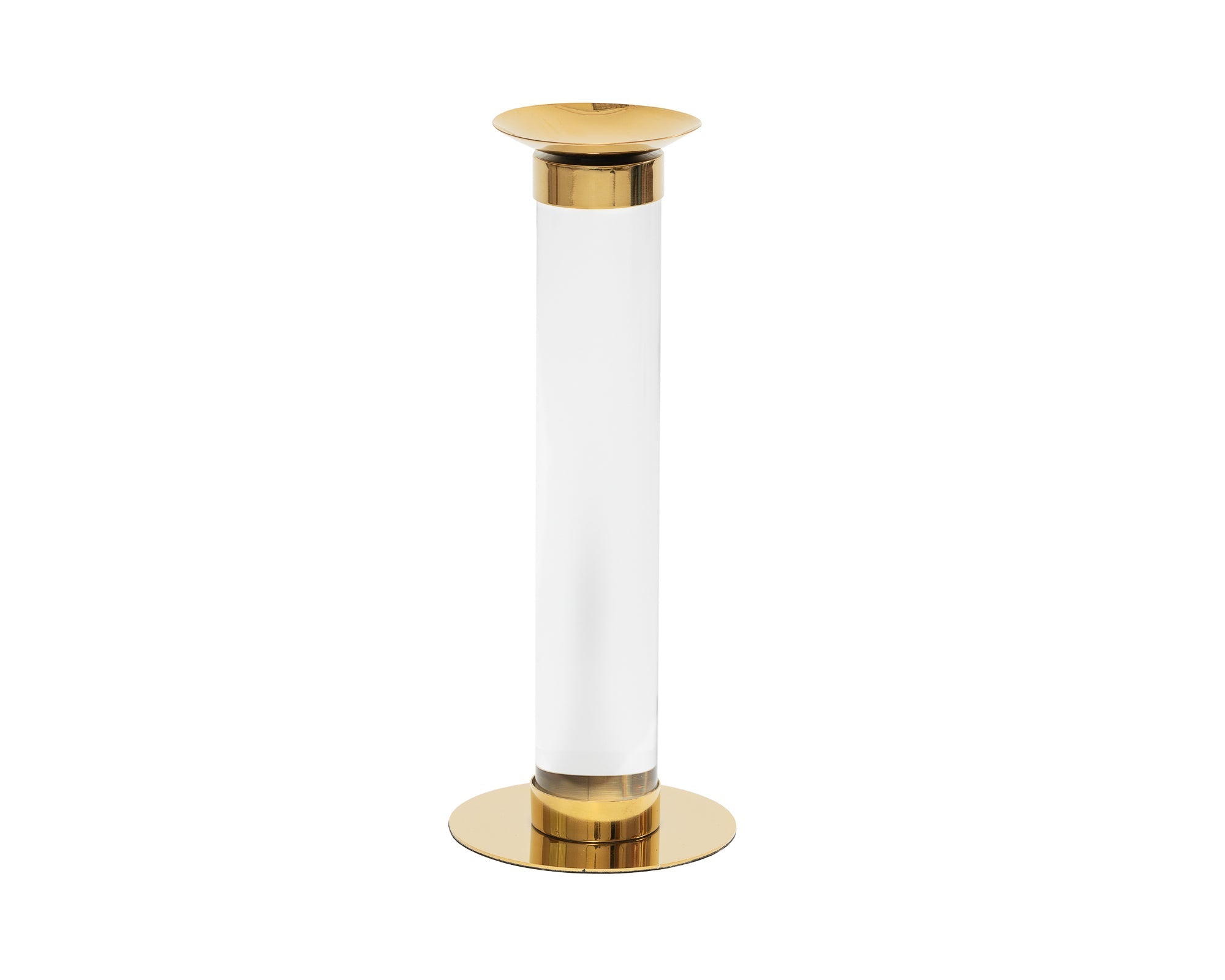 Pillar Candle Holder Large - Polished Bras