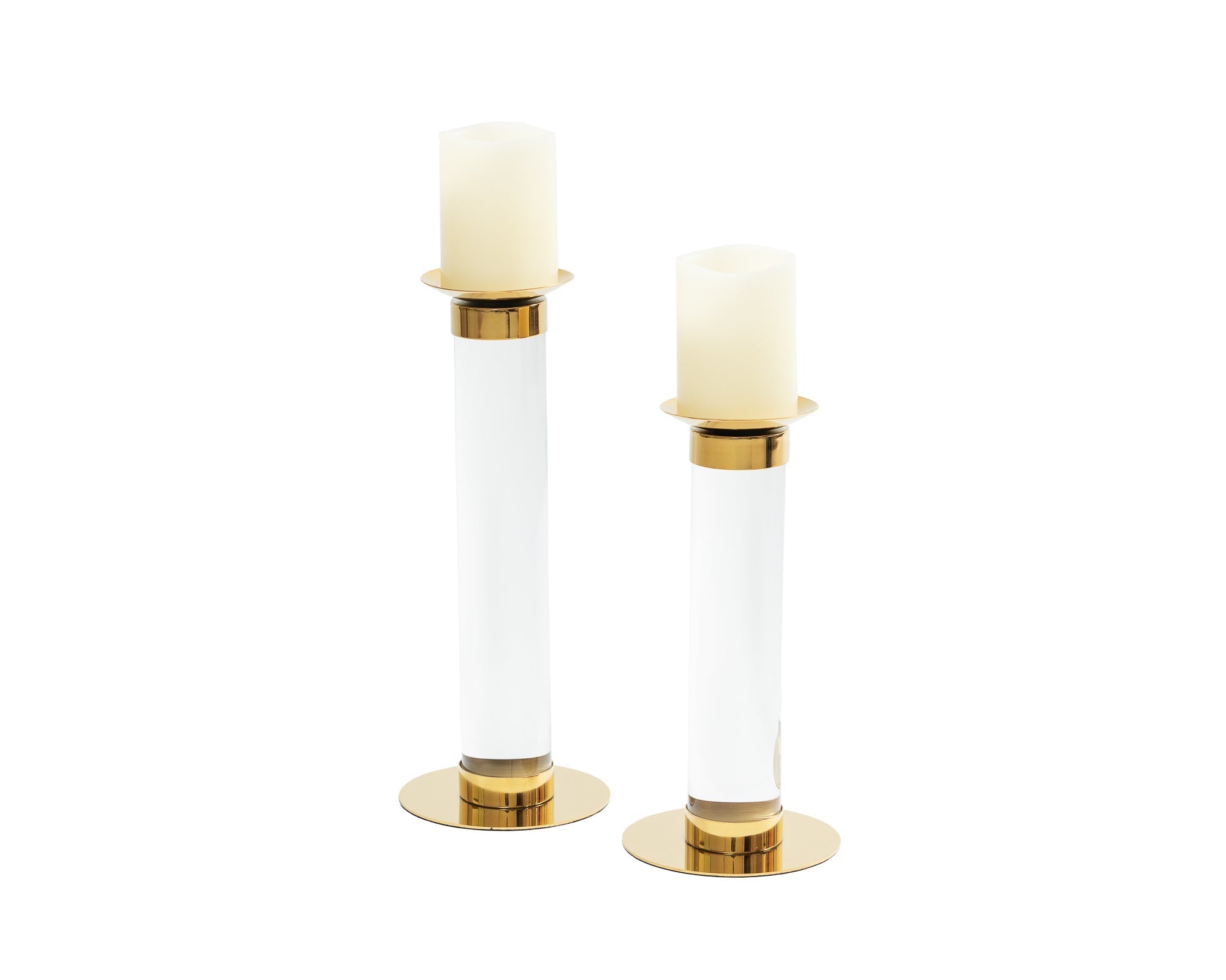 Pillar Candle Holder Large - Polished Bras