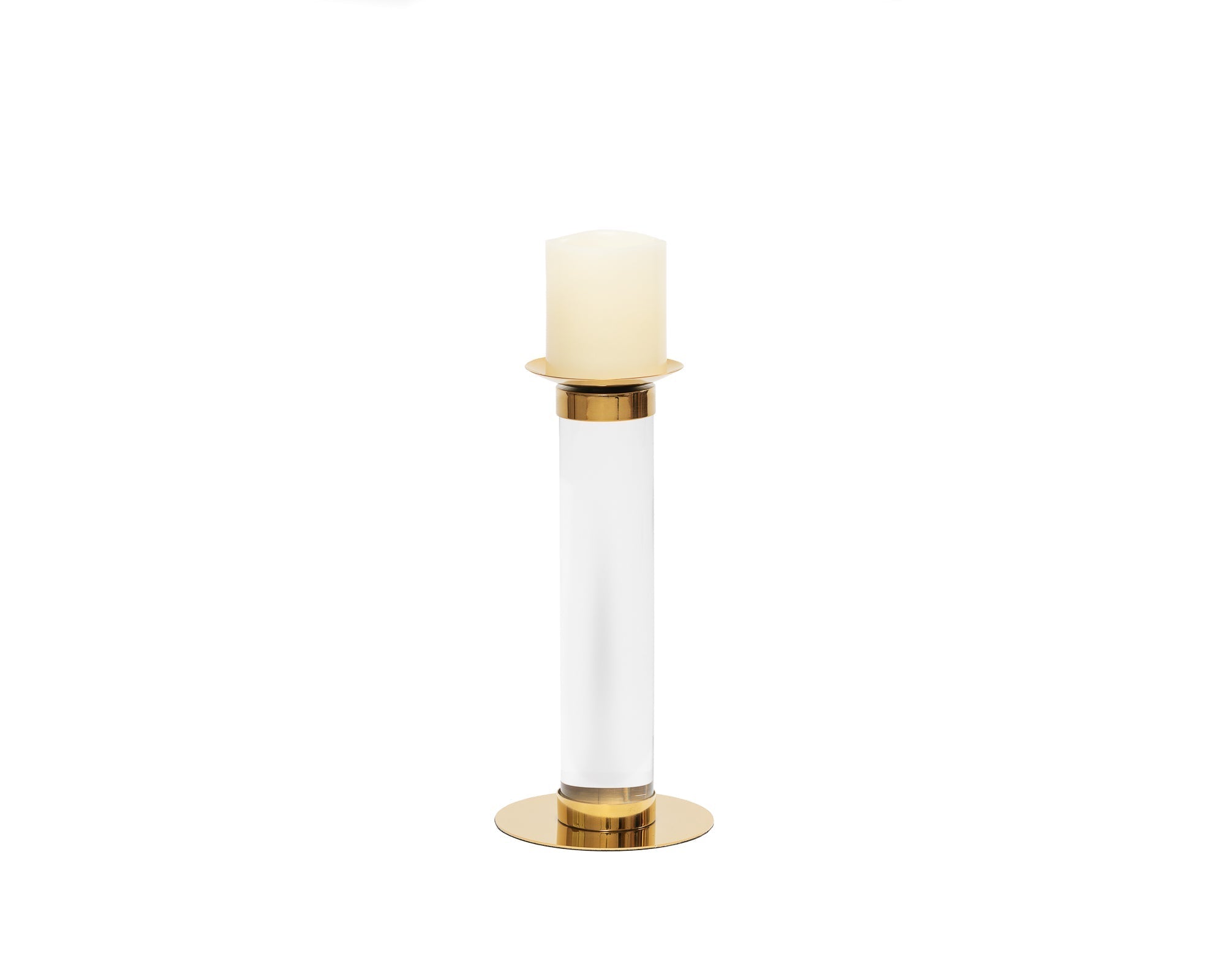 Pillar Candle Holder Small - Polished Brass