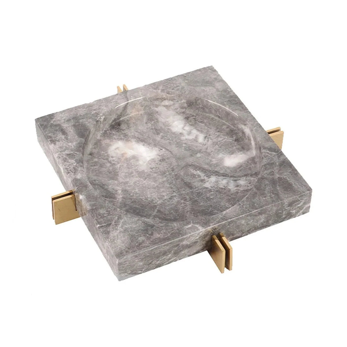Grey Marble & Gold Stainless Steel Ashtray