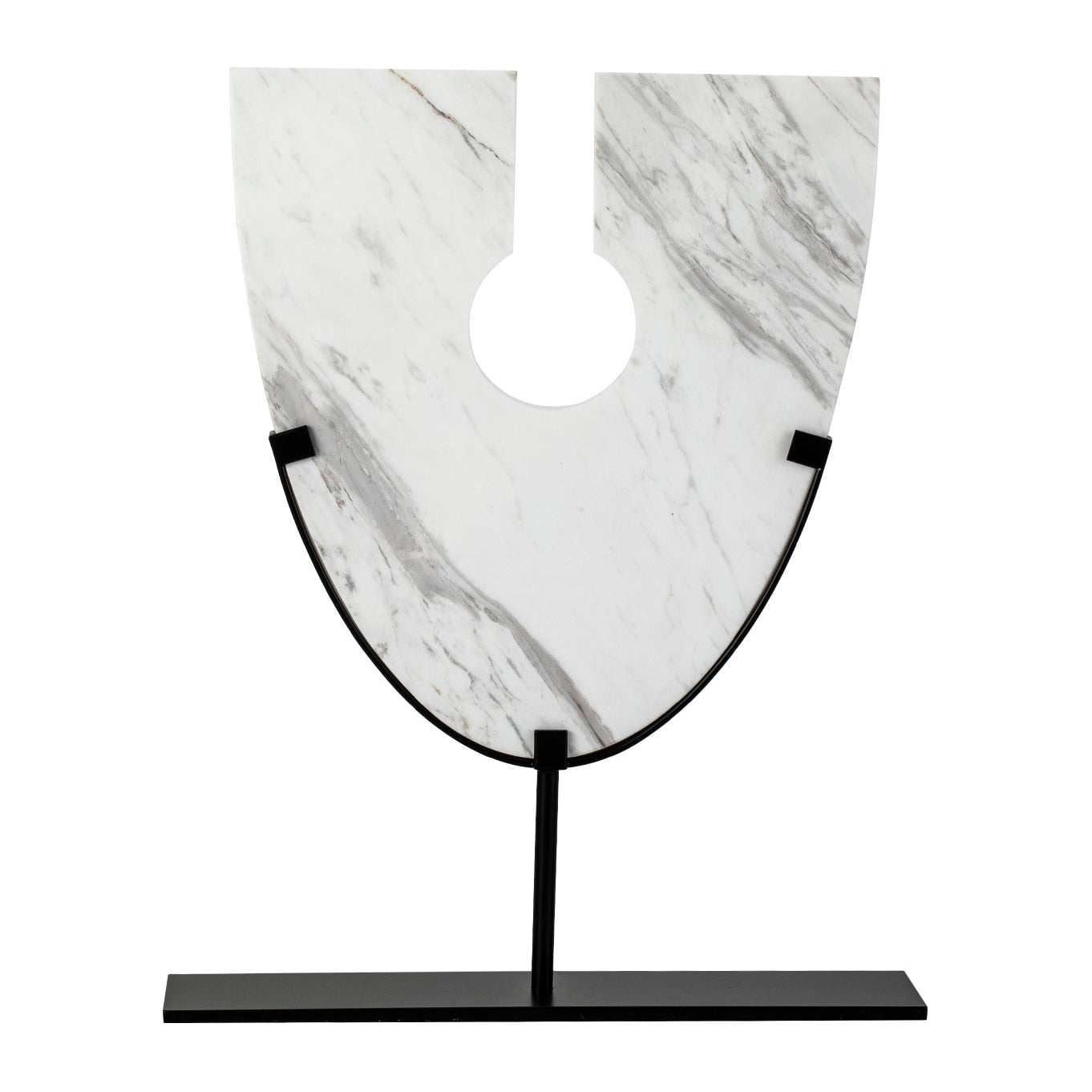 Celeste White Marble & Metal Table Sculpture