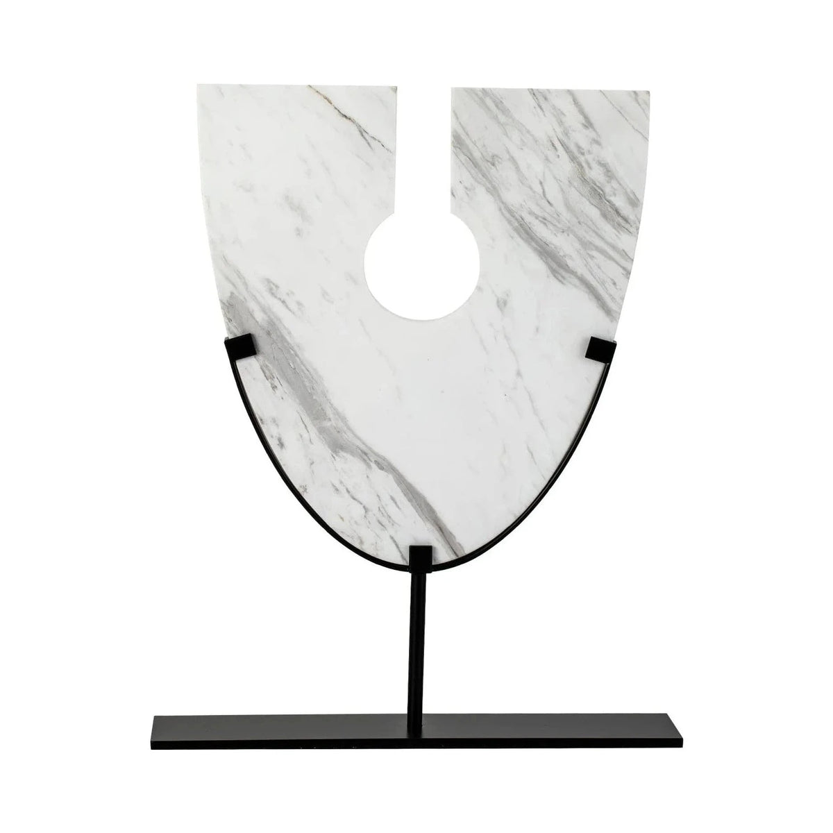 Celeste White Marble & Metal Table Sculpture