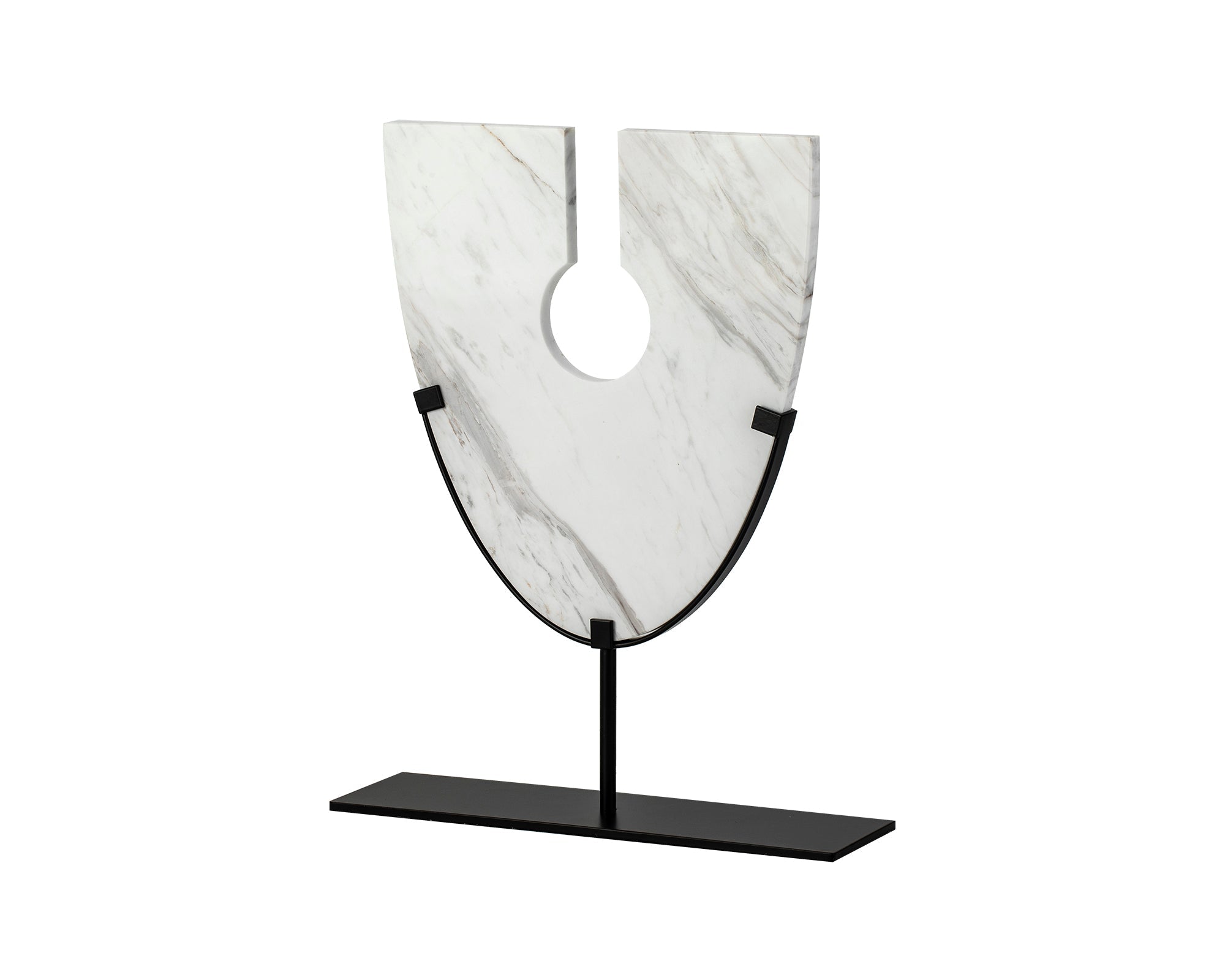 Celeste Table Sculpture - White Marble & Metal