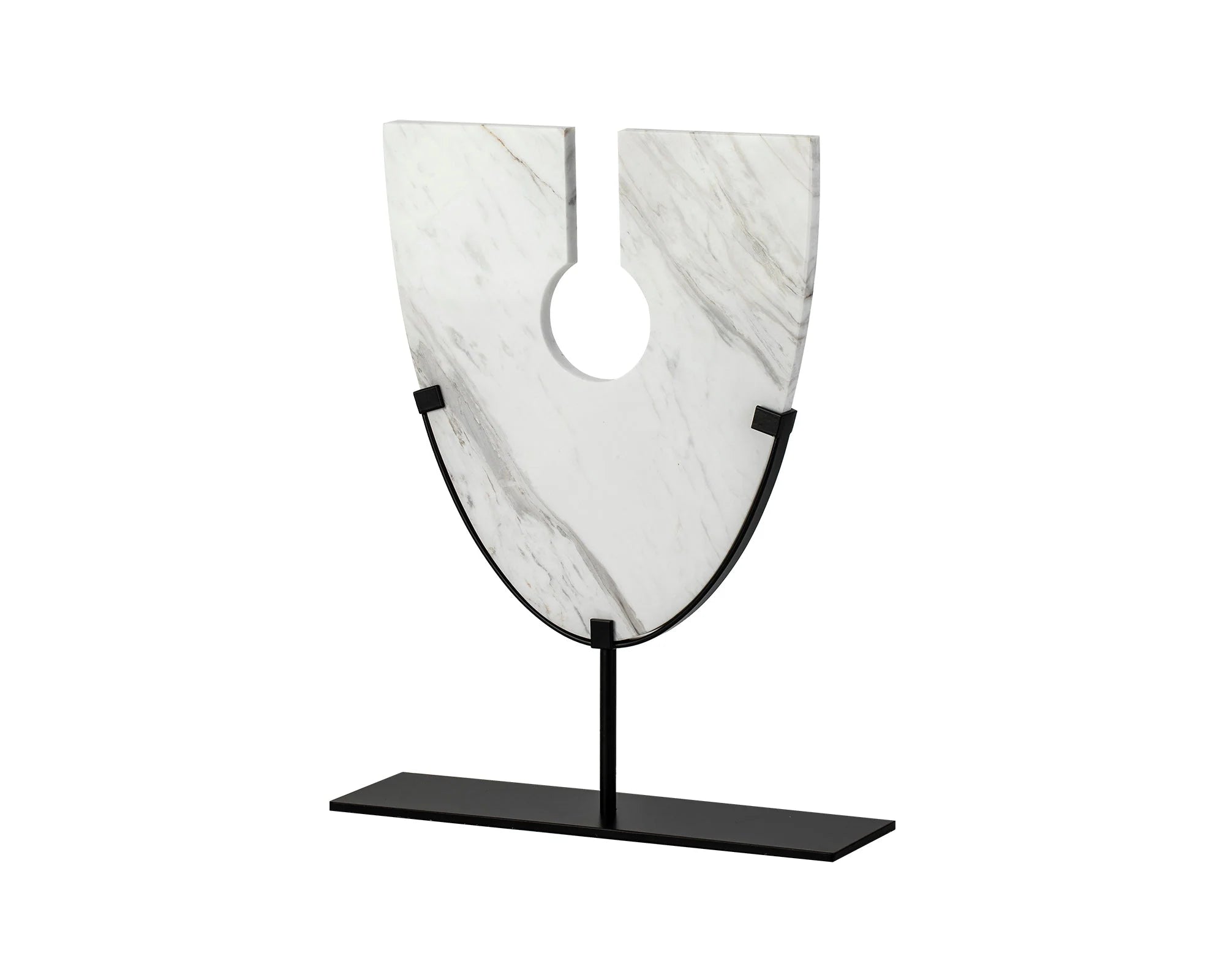 Celeste White Marble & Metal Table Sculpture