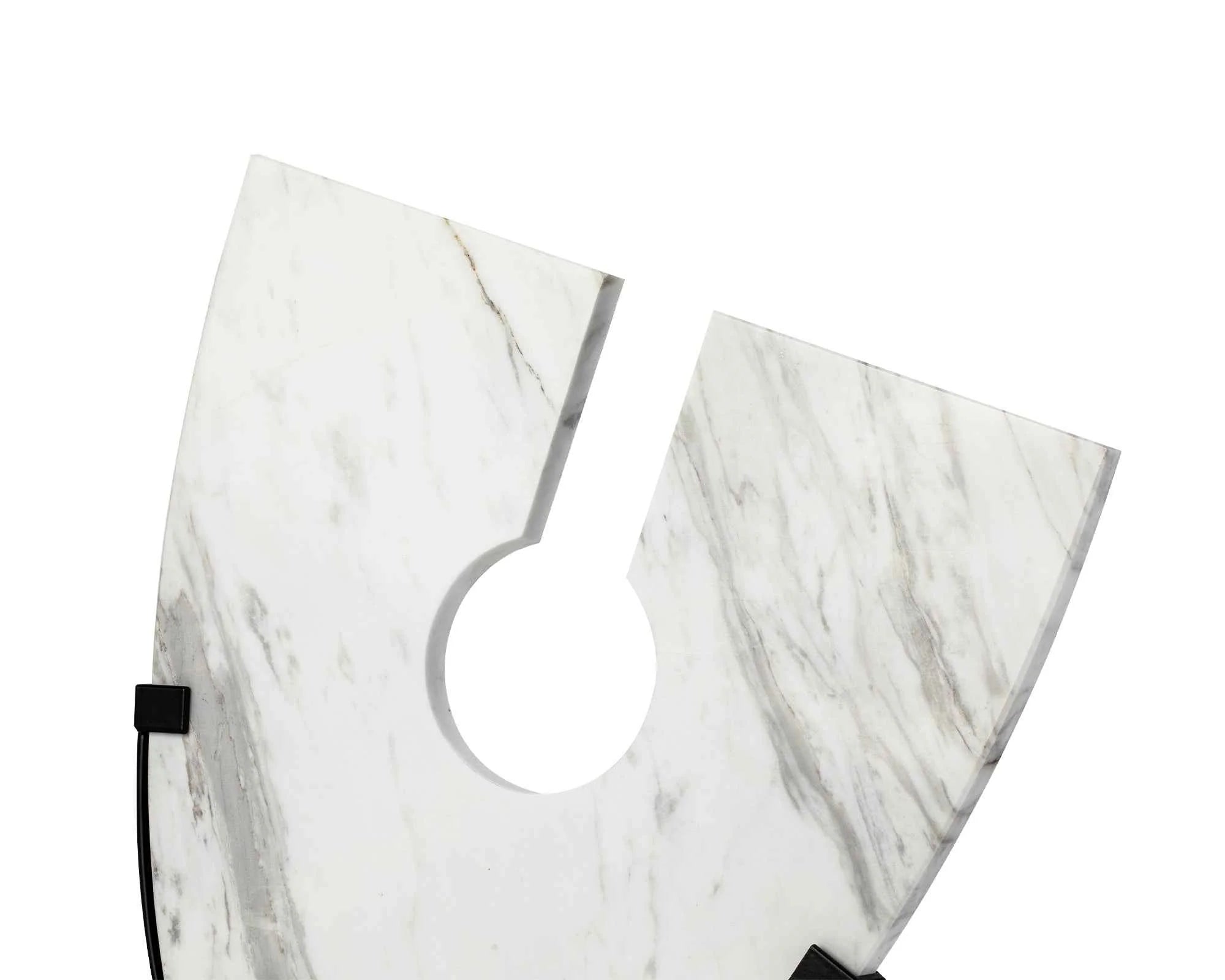 Celeste White Marble & Metal Table Sculpture