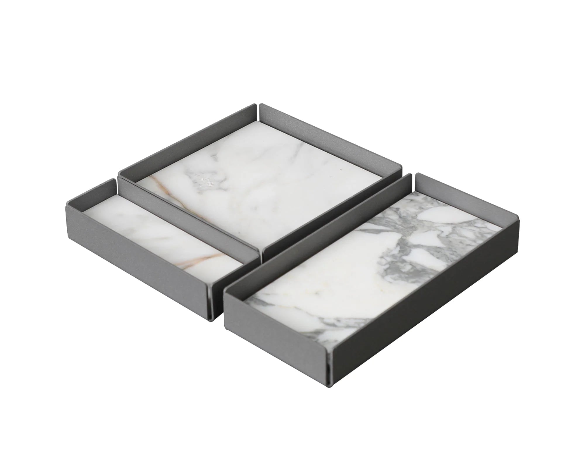 Tyne III Iron & White Marble Tray