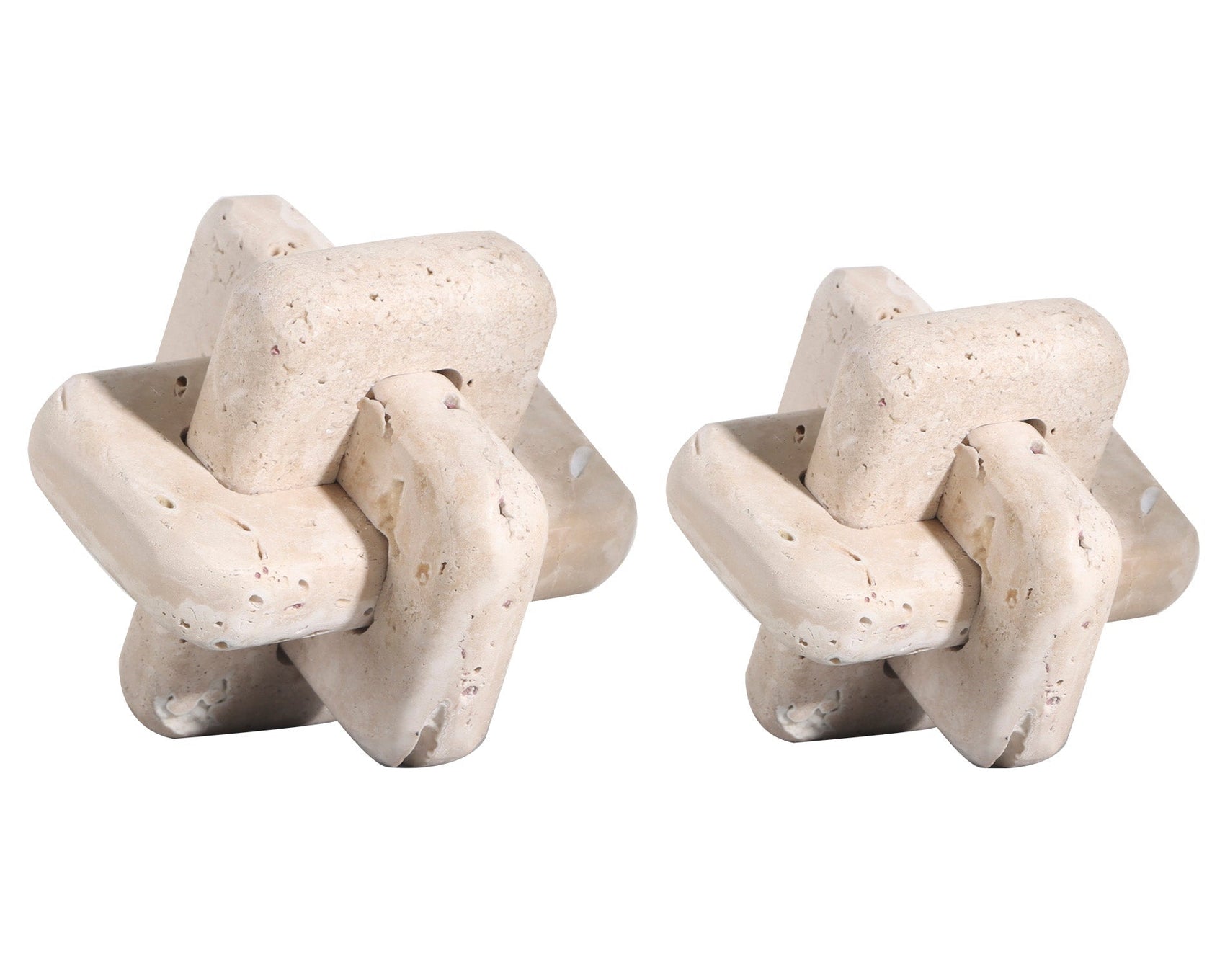 Set of 2 Carlton Sculptures Beige Ornament