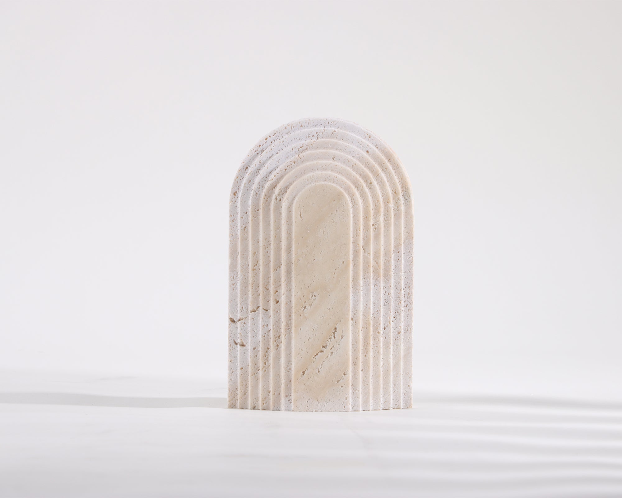 Arch I Travertine Sculpture - Curved