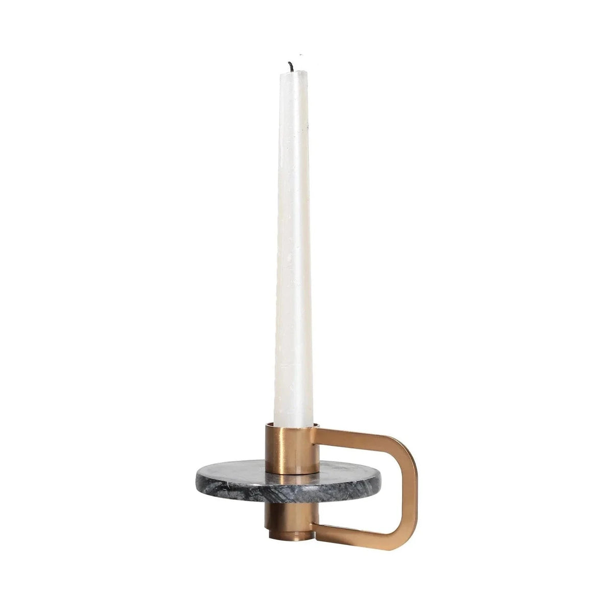 Bennet Large Gold & Dark Grey Candle Holder