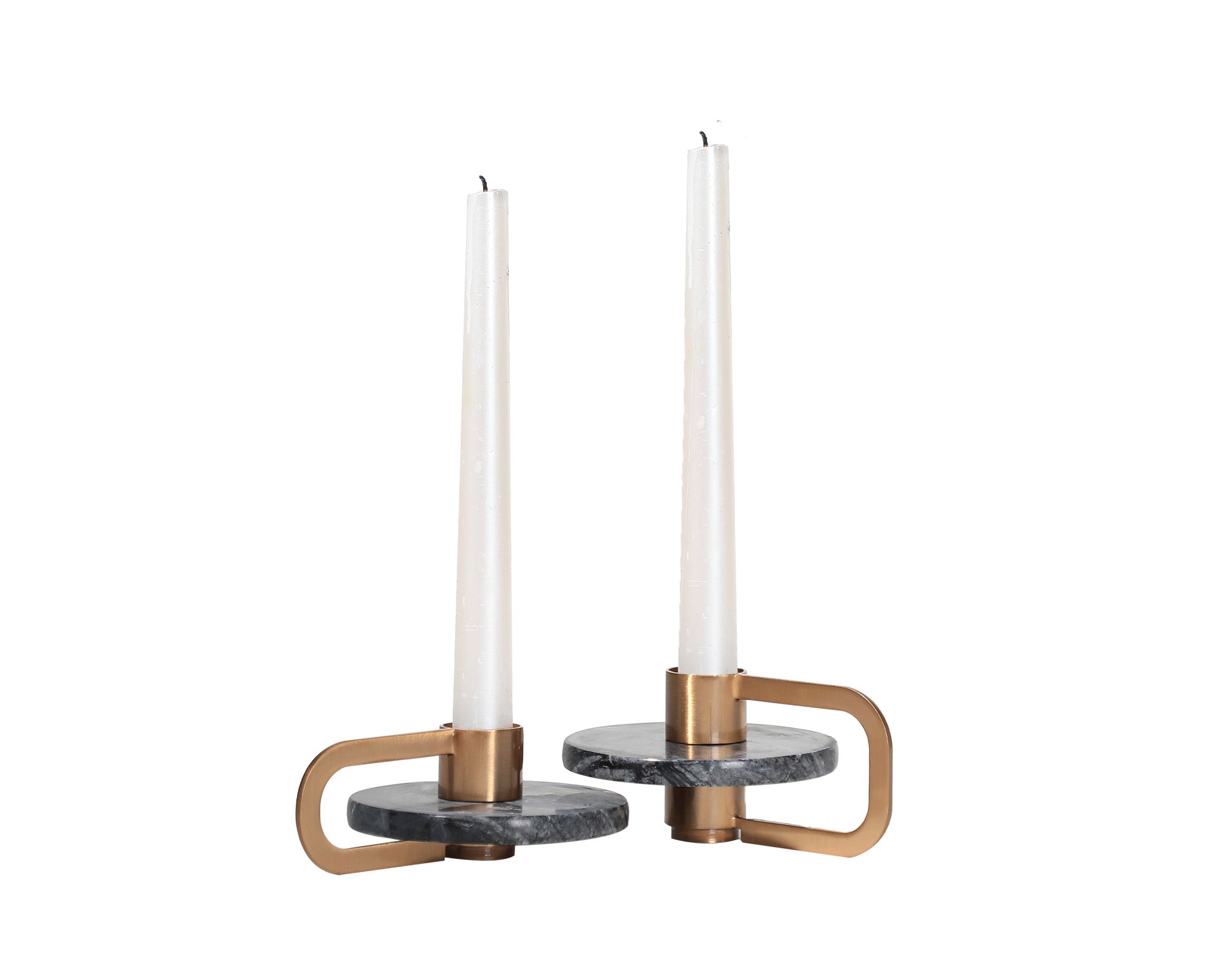 Bennet Large Candle Holder - Gold & Dark Grey