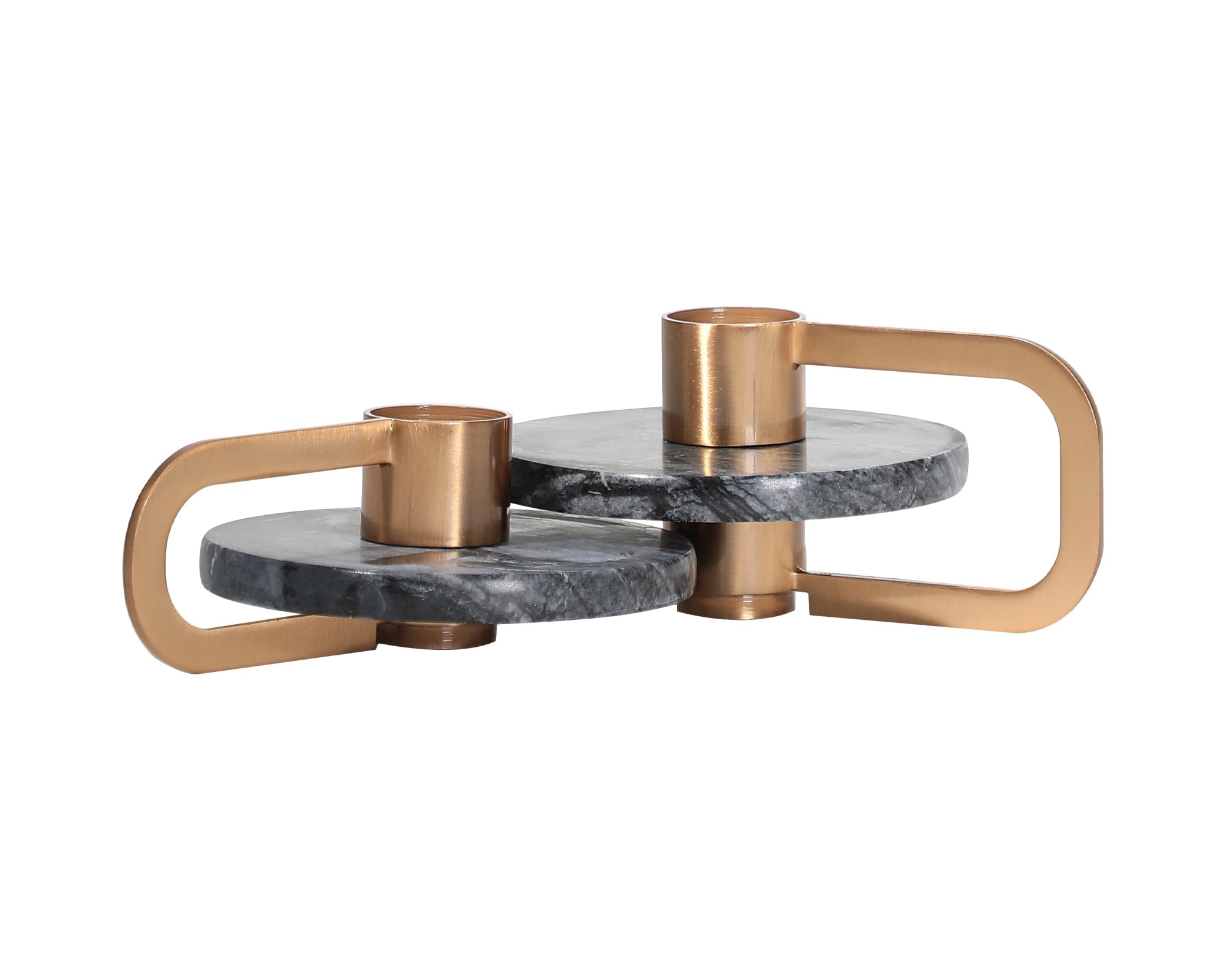 Bennet Large Candle Holder - Gold & Dark Grey