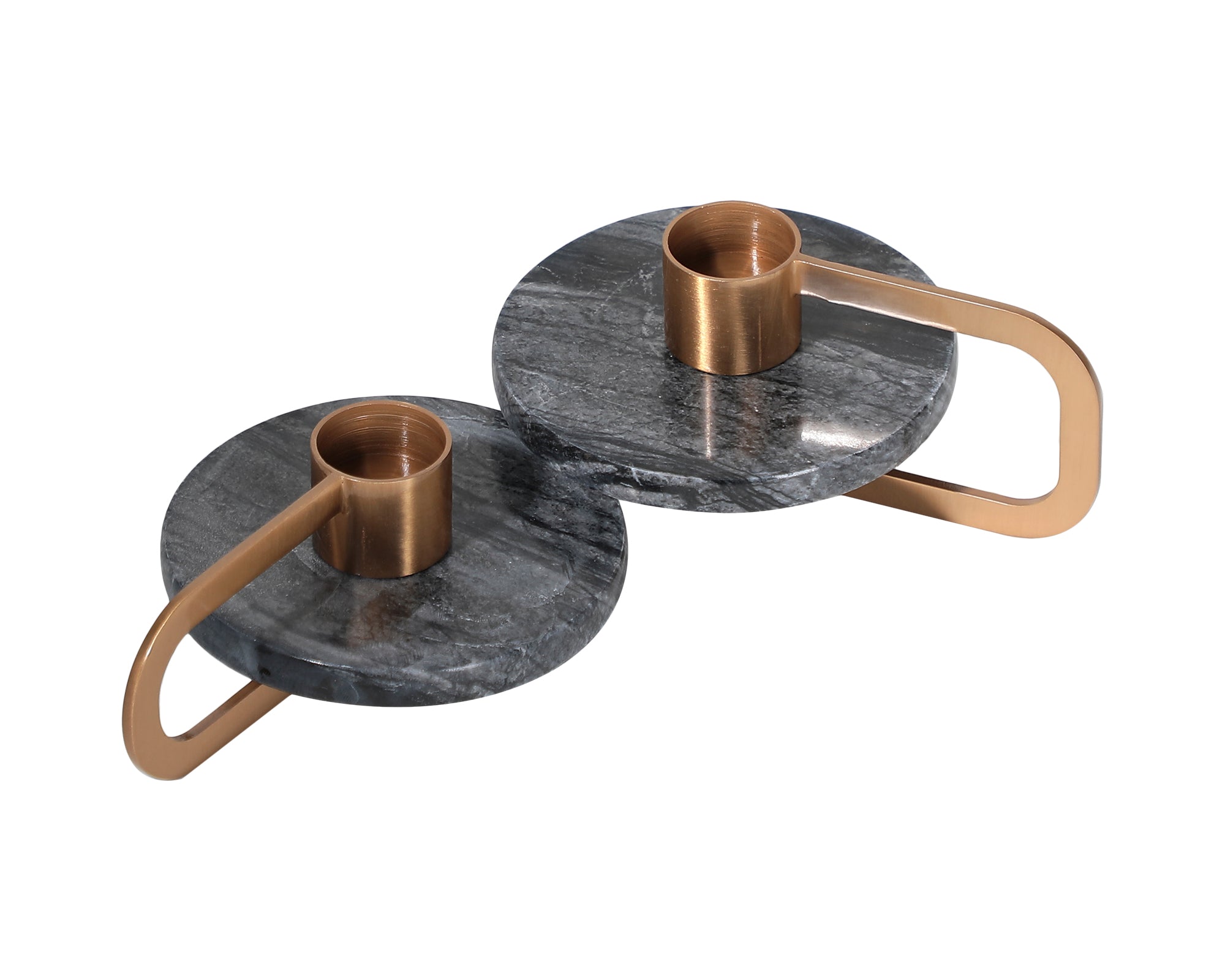 Bennet Large Candle Holder - Gold & Dark Grey