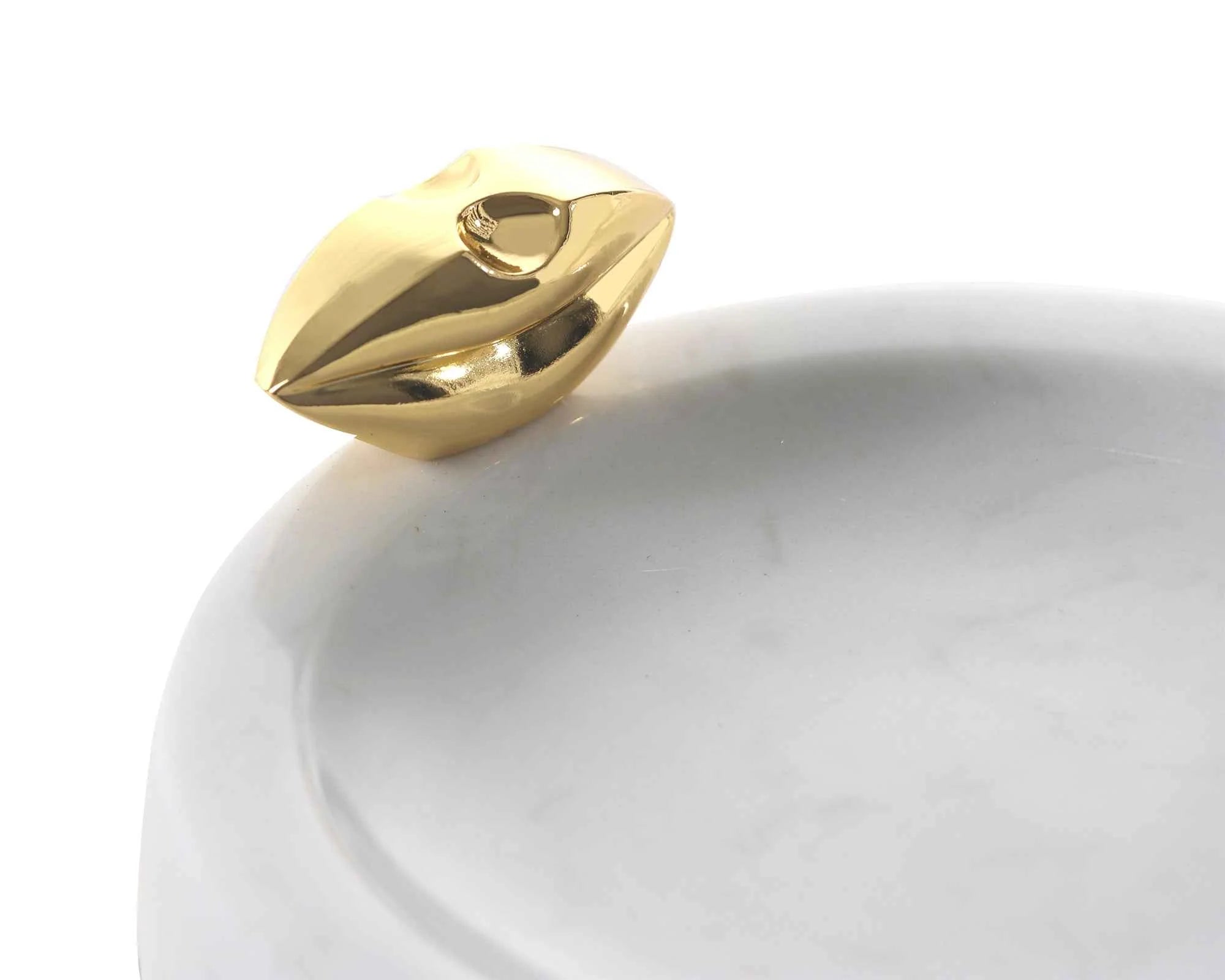 Boswell White Marble & Gold Ashtray