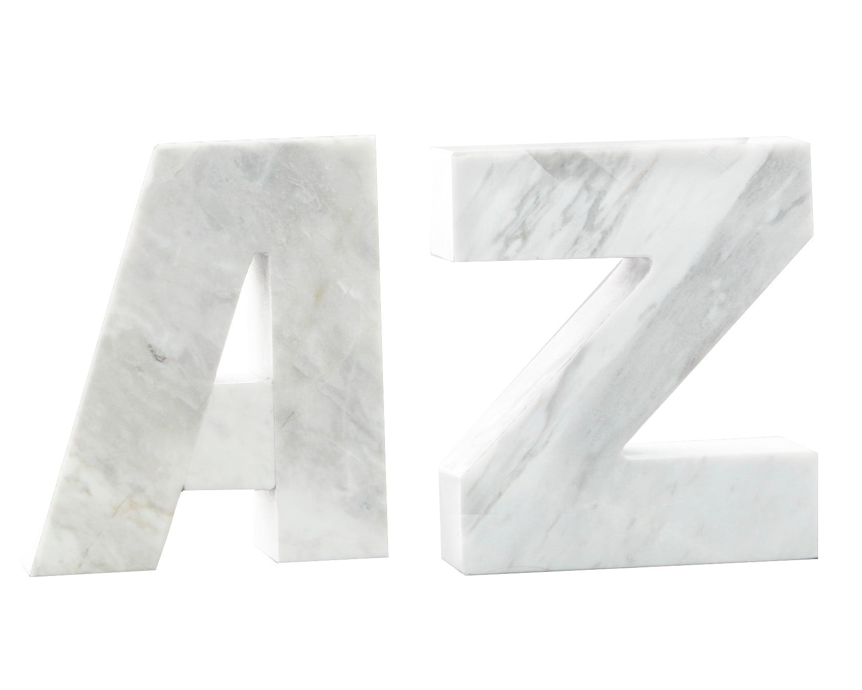 AZ White Marble Bookend