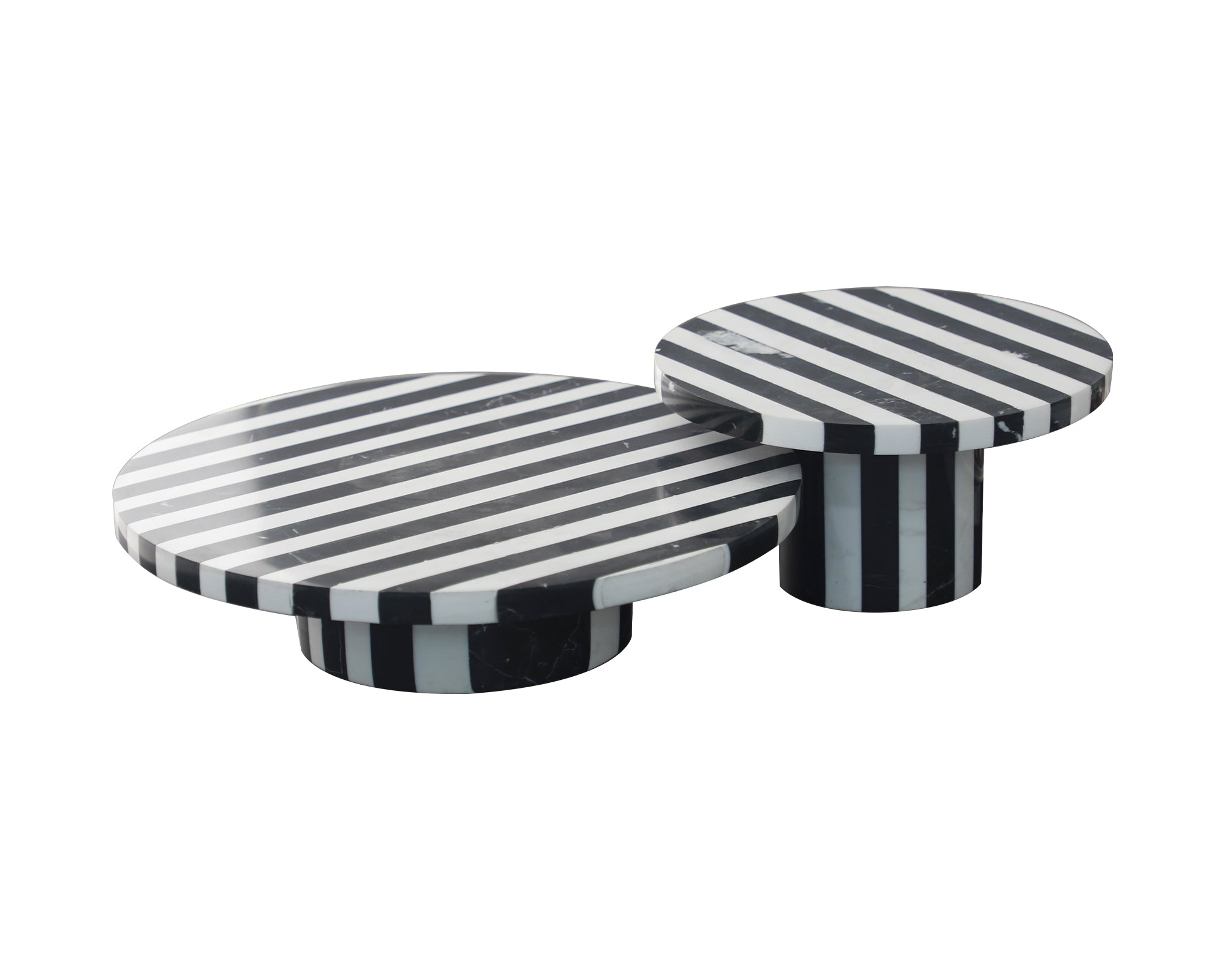 Monochrome Tray Medium - Black & White Marble