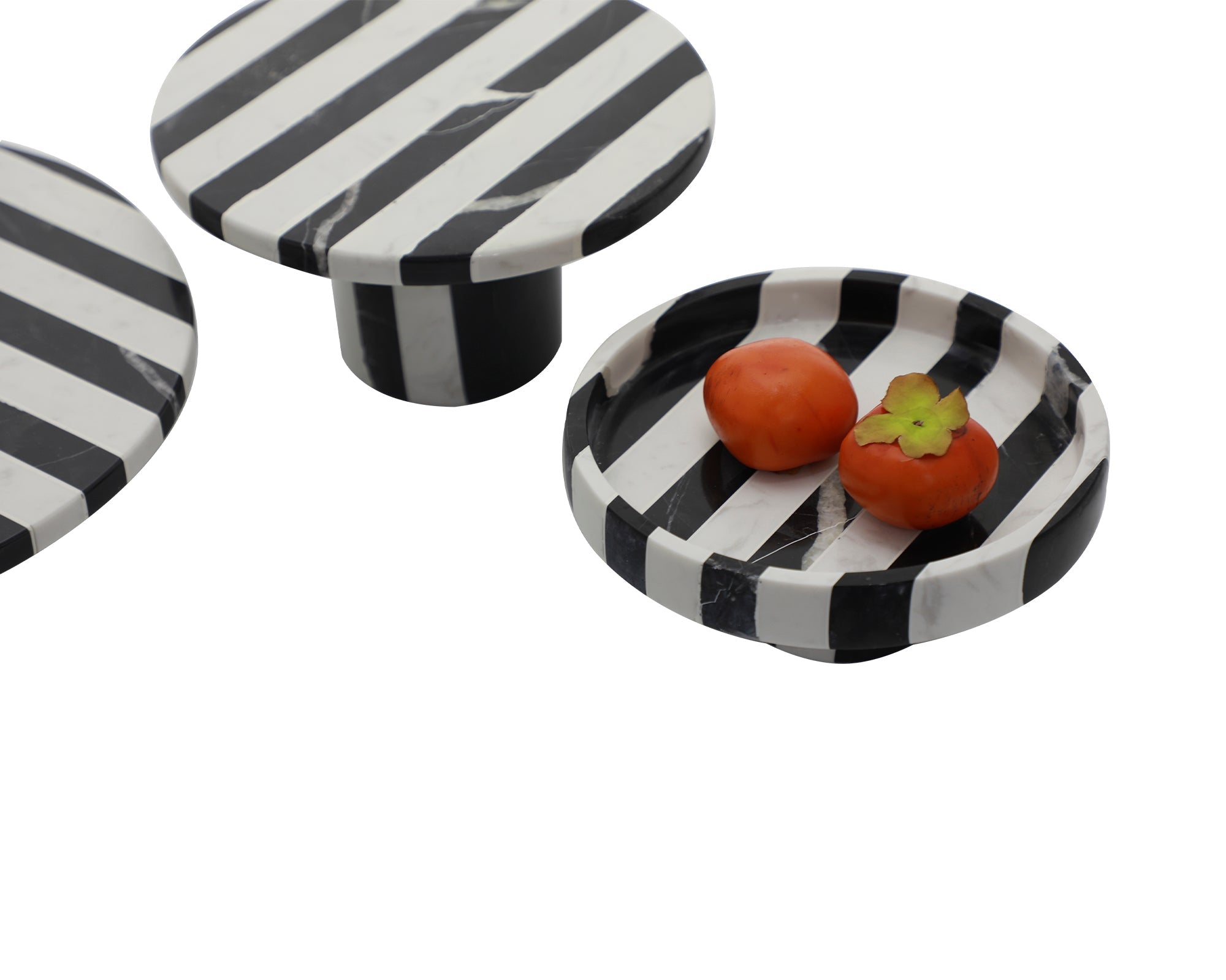 Monochrome Tray Medium - Black & White Marble