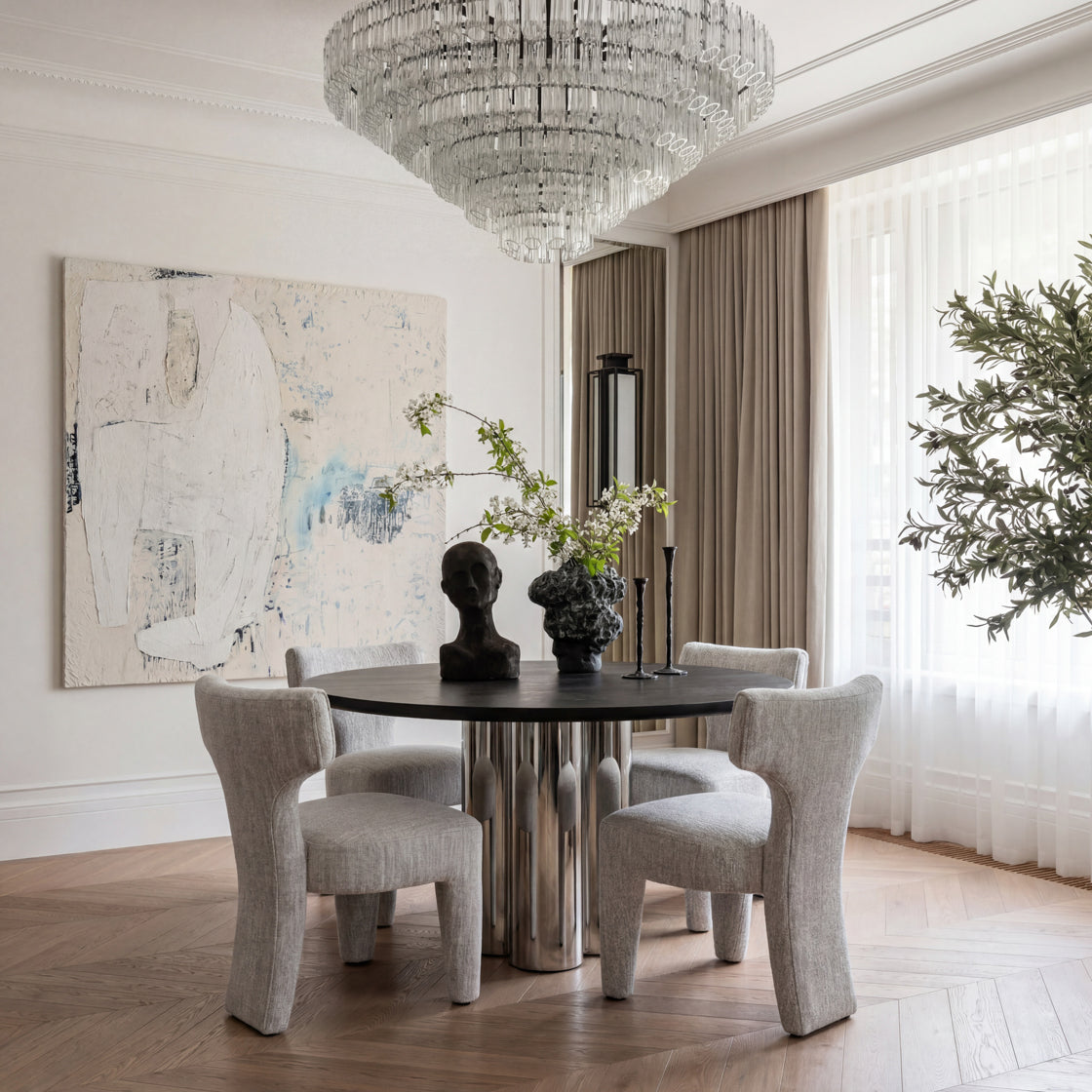 Fallon Beige Marl Chair lifestyle