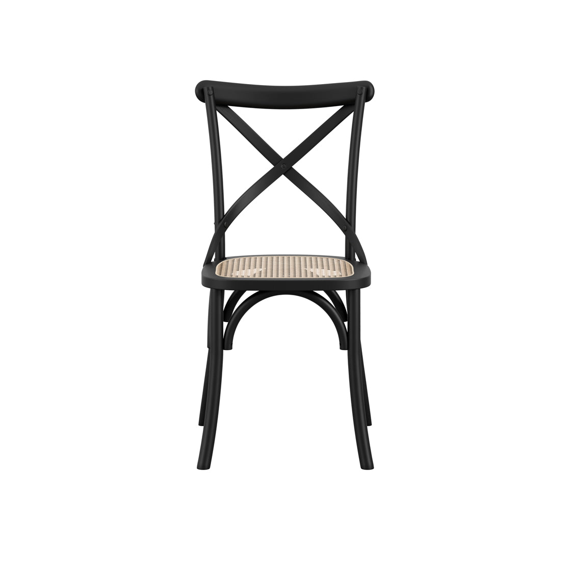 Set of 2 Fitzroy Black Beech Wood & Cane Dining Chair