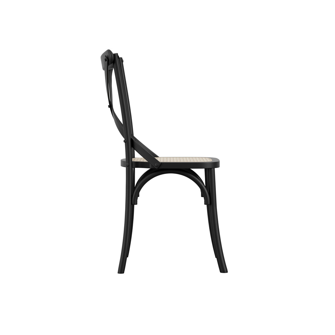 Set of 2 Fitzroy Black Beech Wood & Cane Dining Chair