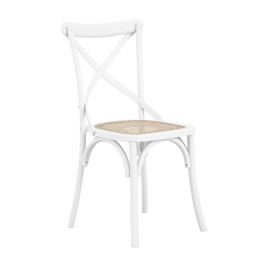 Set of 2 Fitzroy White Beech Wood & Cane Dining Chair