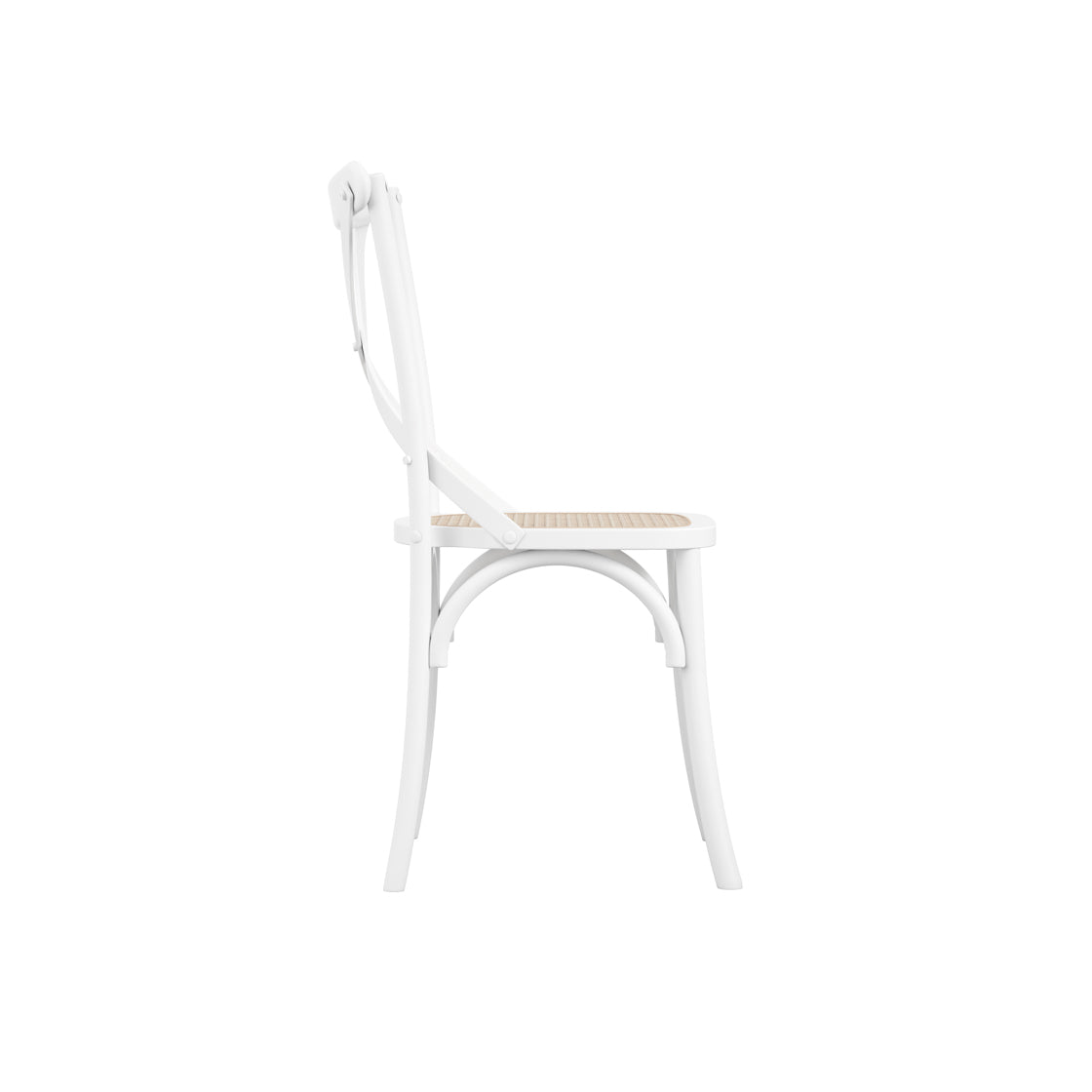 Set of 2 Fitzroy White Beech Wood & Cane Dining Chair