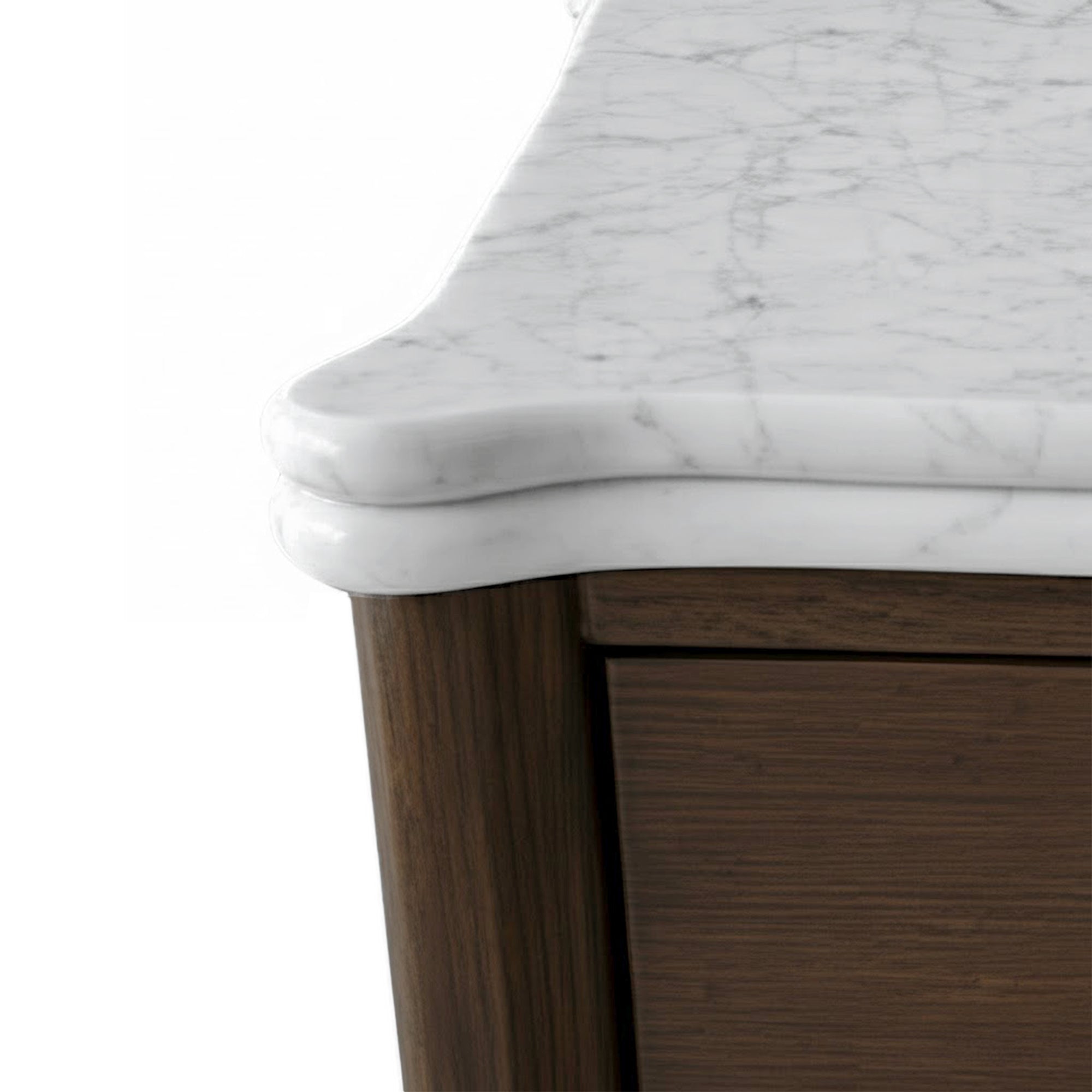 Viera Brown Wood & White Marble Rectangle Coffee Table