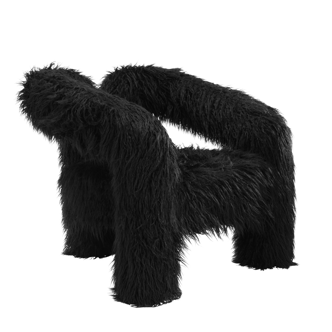 Freyja Jet Black Fur Armchair