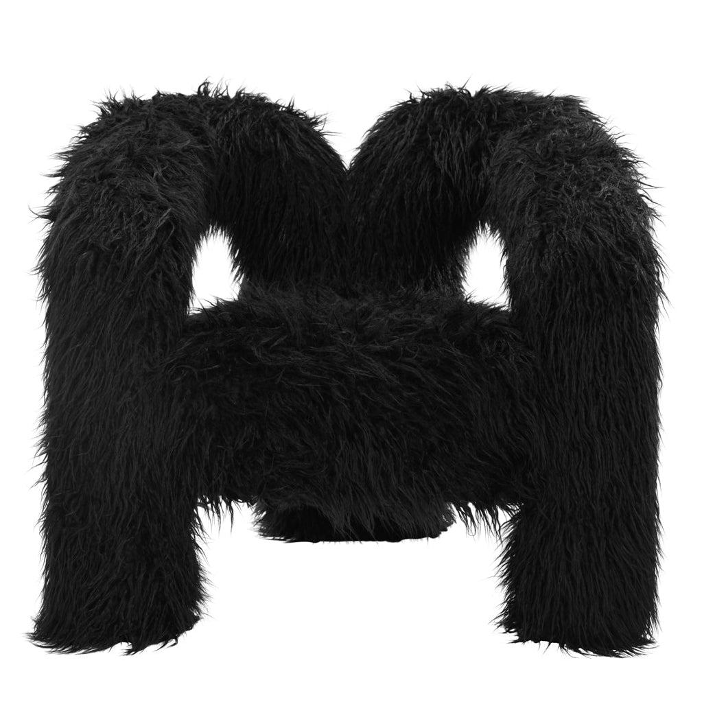 Freyja Jet Black Fur Armchair