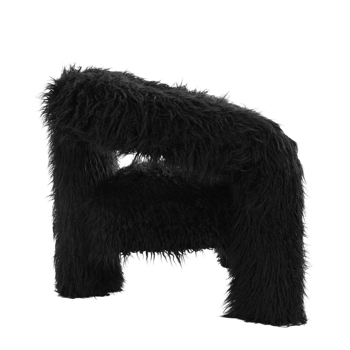 Freyja Jet Black Fur Armchair