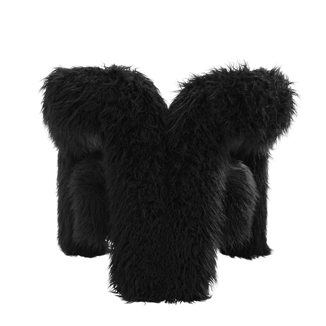 Freyja Jet Black Fur Armchair